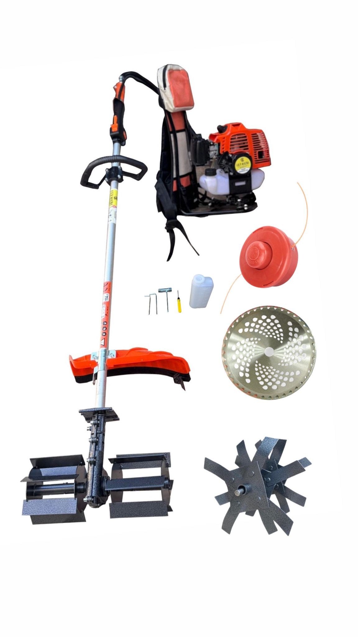 2.1 hp Sırt Çantalı Ot Kesme Çapa Makinesi 2 si Bir Arada Çapa Bıçağı