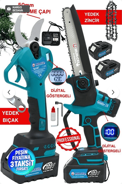 2 Li Set Dal Budama Testere / Makas PRO