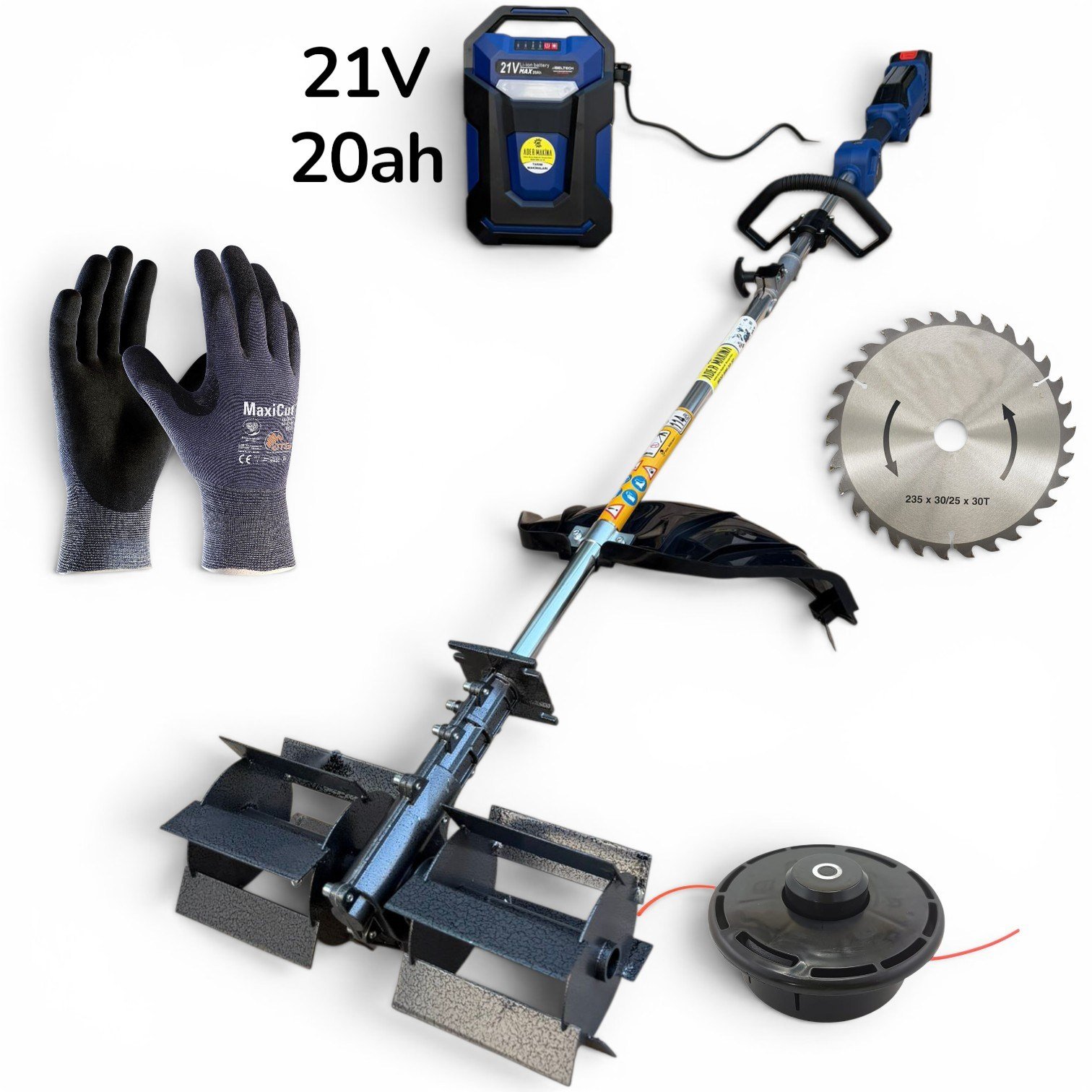 21V Akülü Ot Kesme Ve Çapa Makinesi