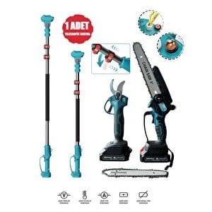 3 LÜ Akülü Makas Testere Uzatmalı Yağlamalı Set Eco