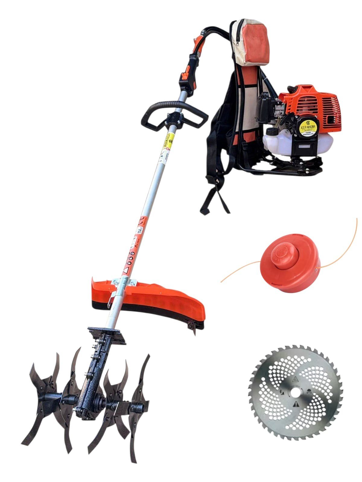 Ot Kesme Toprağı Havalandırma Çapa Makinası 2.1 hp Sırt Çantalı