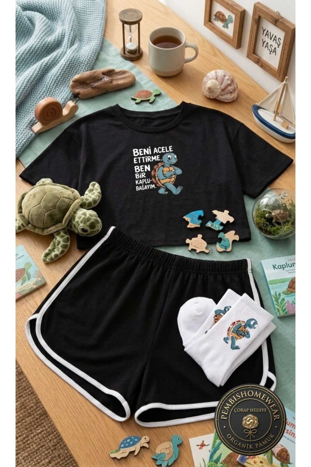 %100 Pamuklu Kadın Pijama Takımı | Çorap Hediyeli!