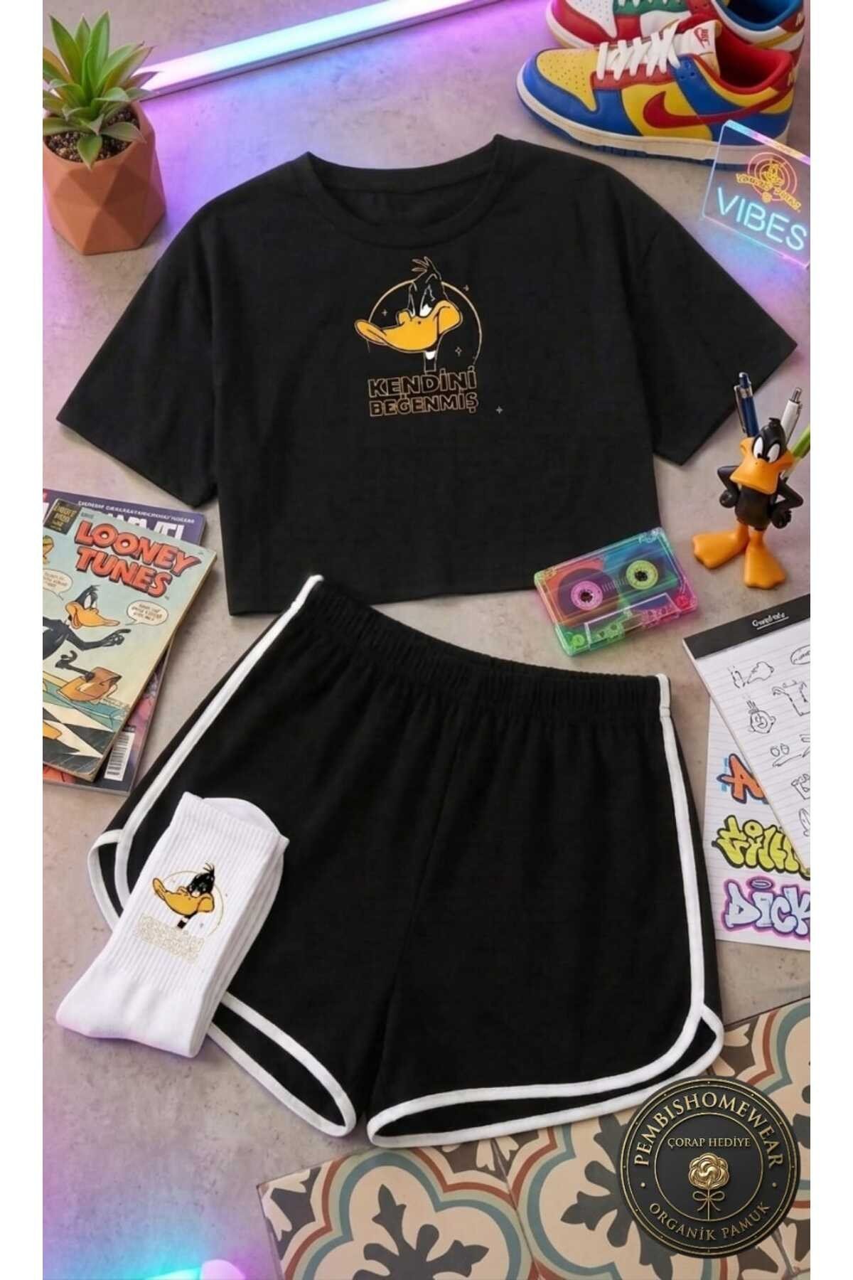 %100 Pamuklu Kadın Pijama Takımı | Çorap Hediyeli!