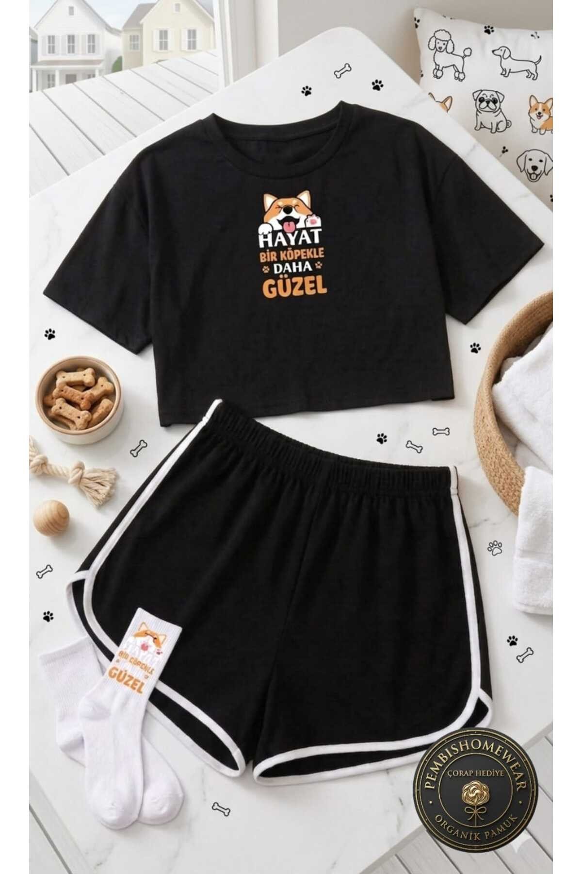 %100 Pamuklu Kadın Pijama Takımı | Çorap Hediyeli!