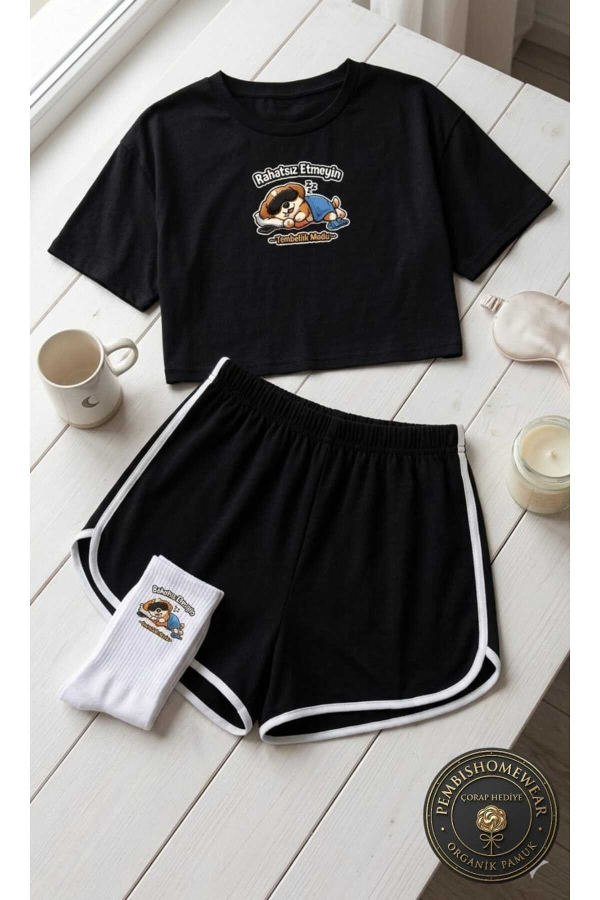 %100 Pamuklu Kadın Pijama Takımı | Çorap Hediyeli!