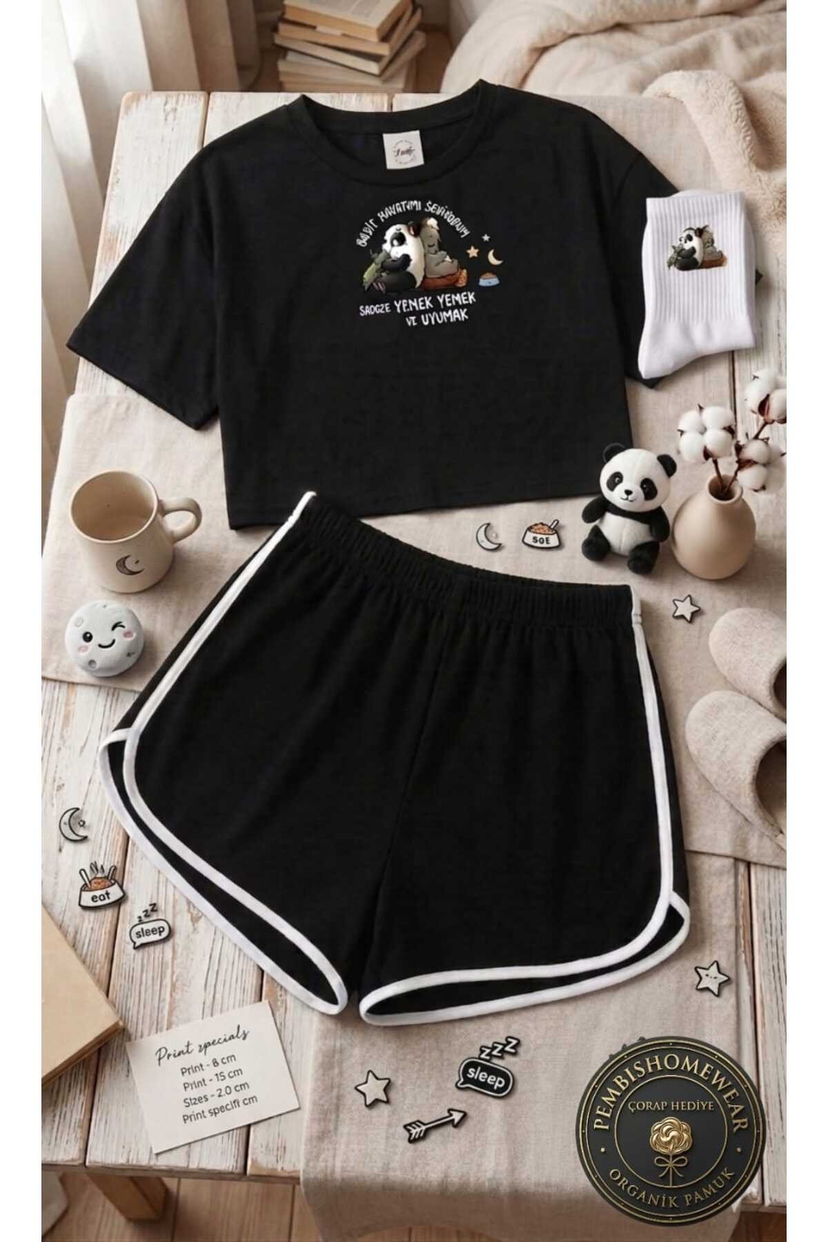%100 Pamuklu Kadın Pijama Takımı | Çorap Hediyeli!