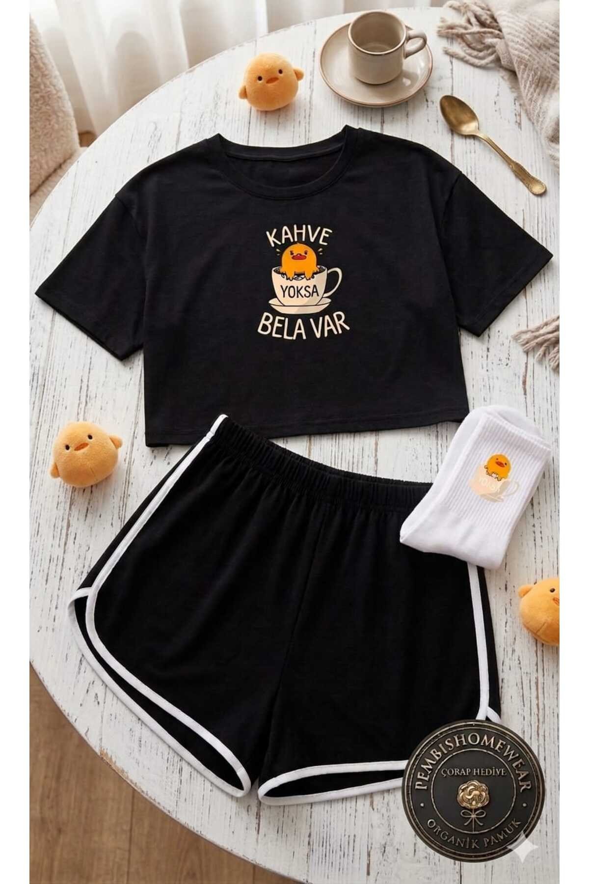 %100 Pamuklu Kadın Pijama Takımı | Çorap Hediyeli!