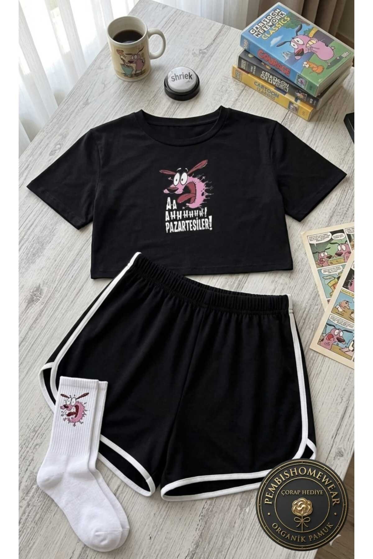 %100 Pamuklu Kadın Pijama Takımı | Çorap Hediyeli!