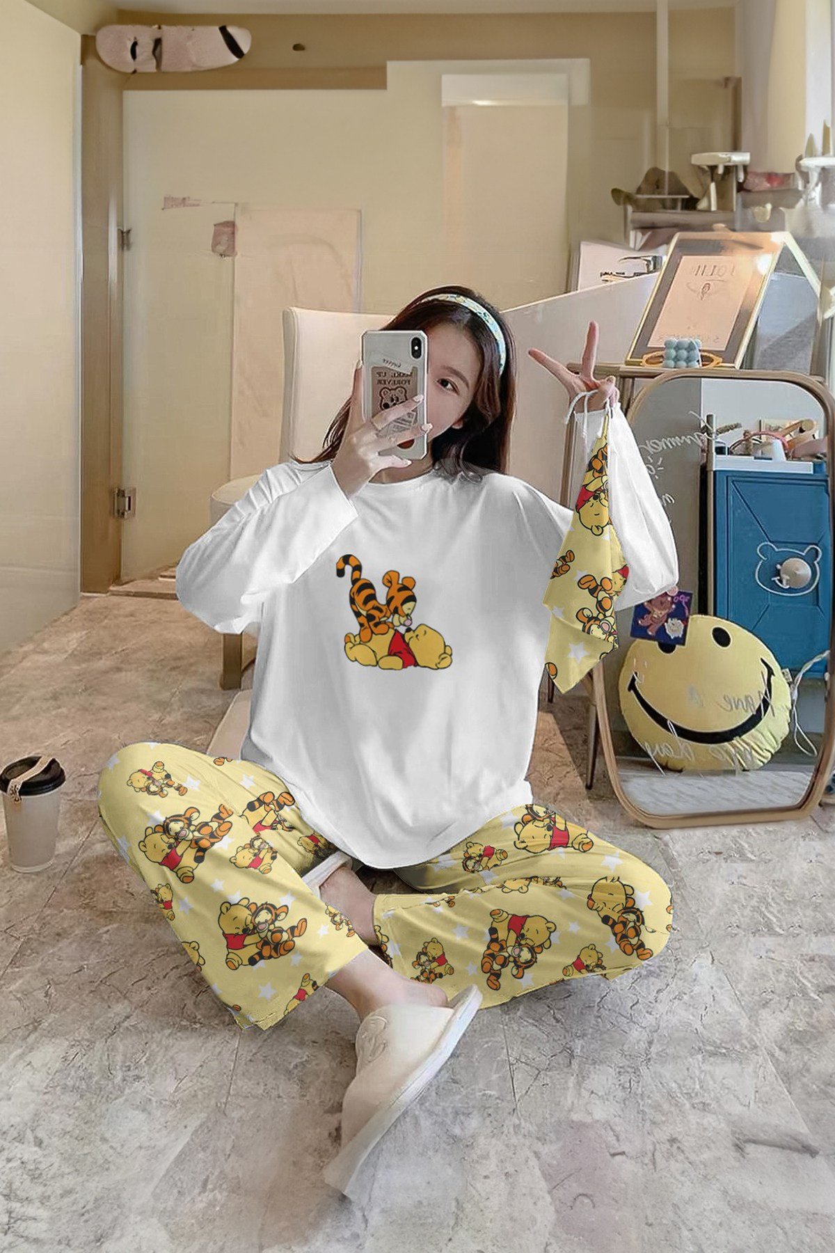 Albedo Bahd Trend Sweatshirt Pantolon Winnie The Pooh Baskılı Pijama Takımı