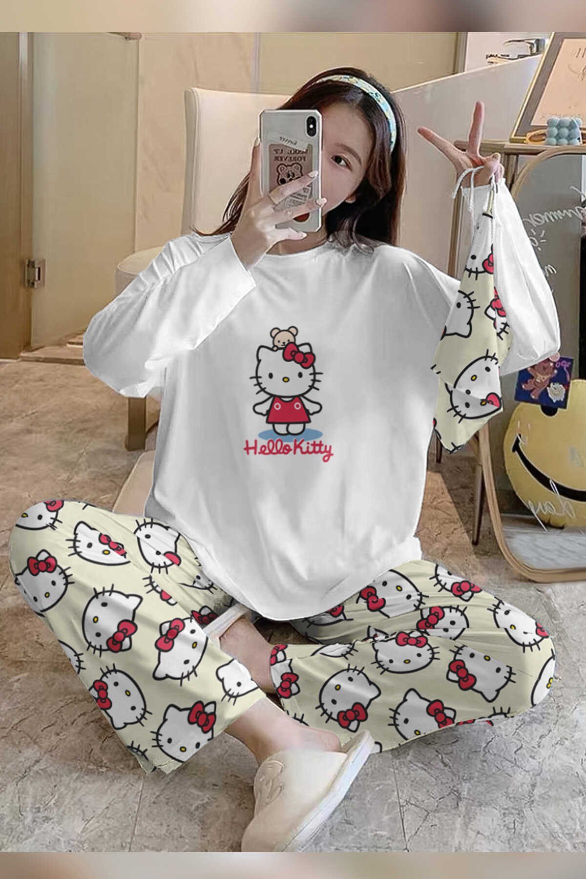 Bahd Hello Kitty 2 Süpersoft Kadın Pijama Takımı 2994