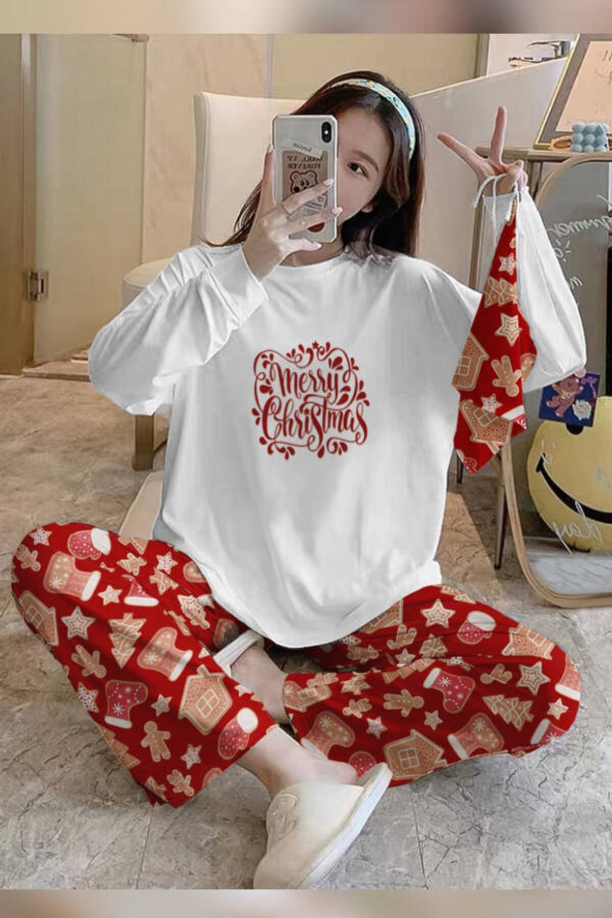 Bahd Merry 2 White Süpersoft Kadın Pijama Takımı 3427