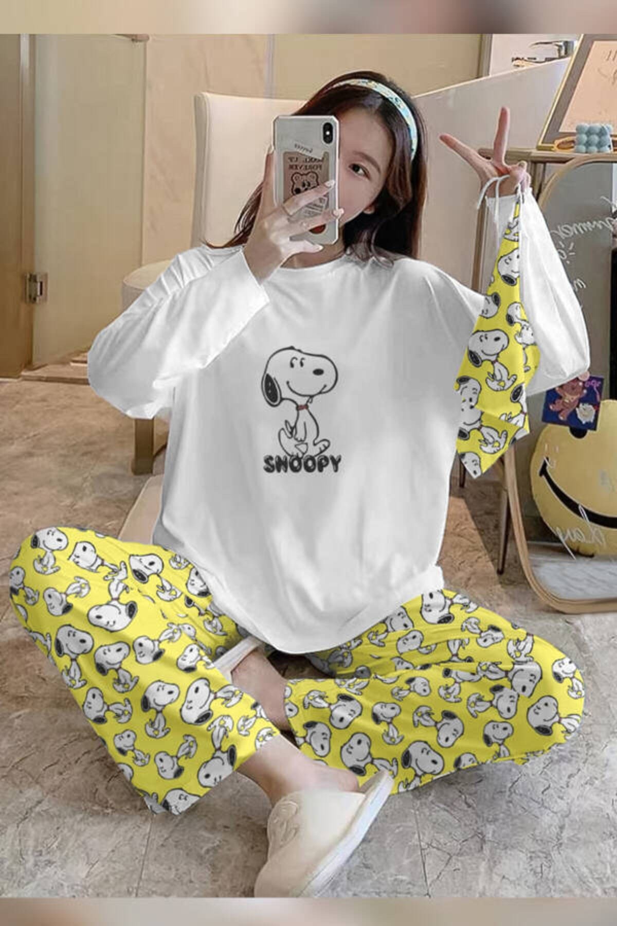 Bahd Snoopy 2 Süpersoft Kadın Pijama Takımı 2978