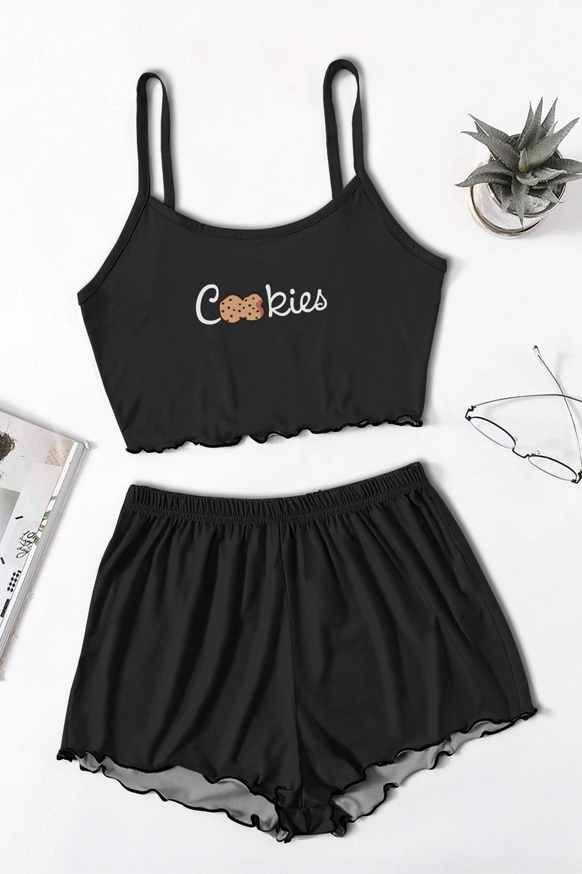 Blacked Cookies Askılı Şort Takımı
