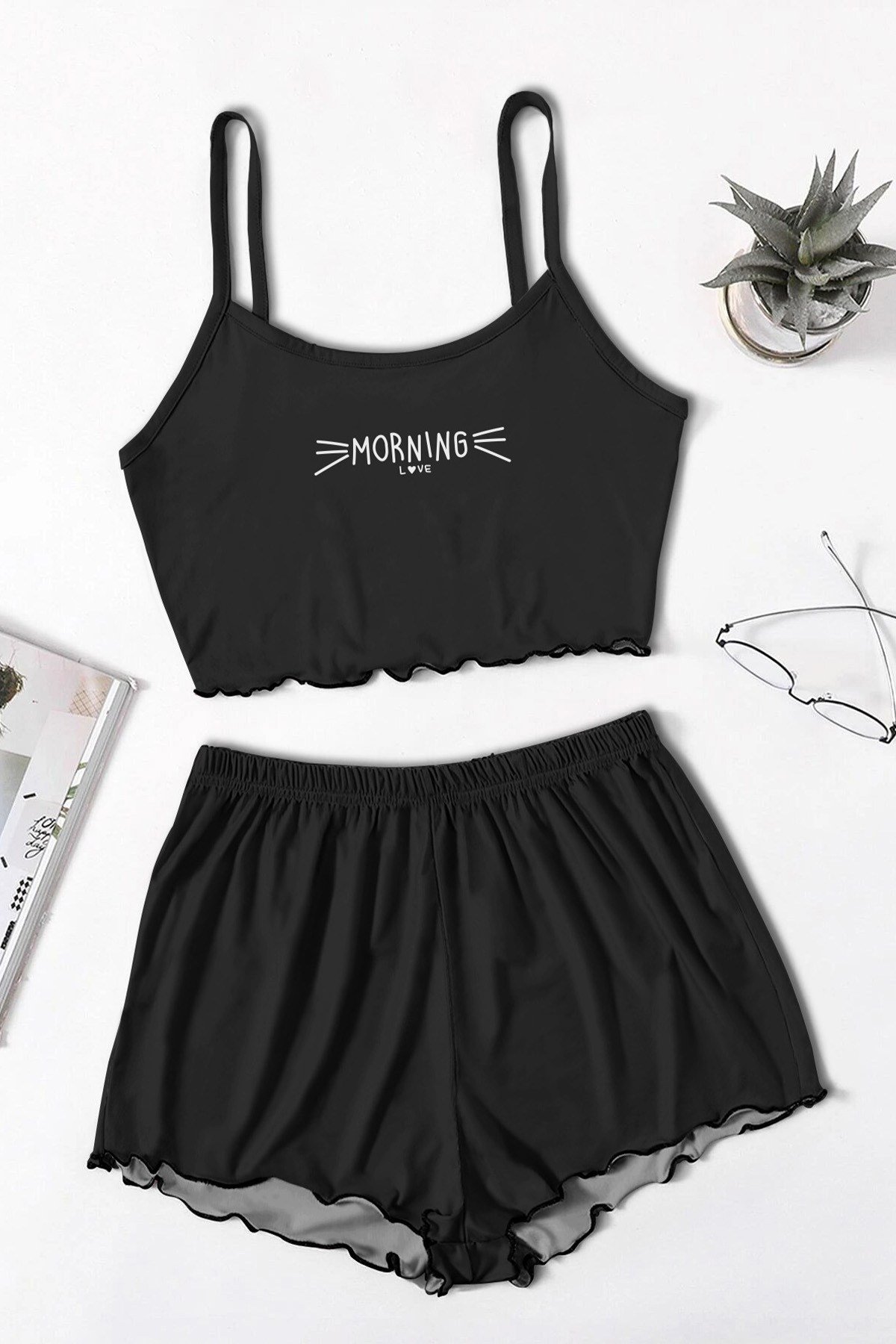 Blacked Morning Askılı Şort Takımı