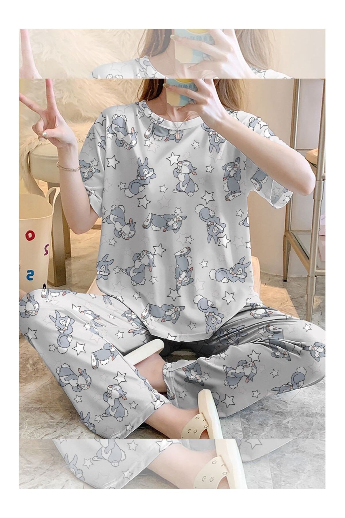 Kısa Kollu Pijama Takımı Bambi