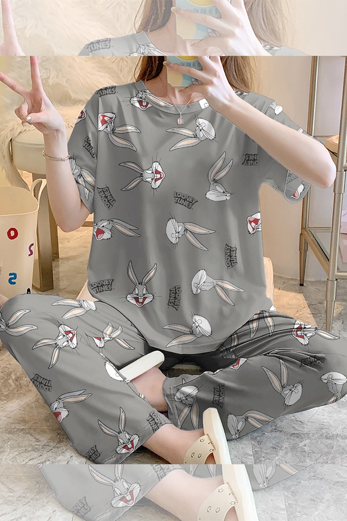 Kısa Kollu Pijama Takımı Bugs Bunny Supersoft Basic Süprem