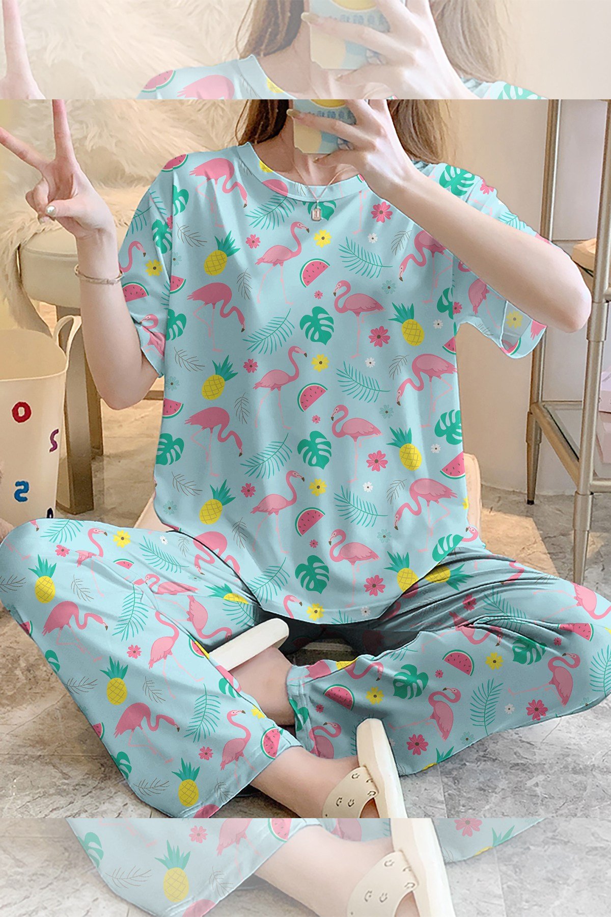 Kısa Kollu Pijama Takımı HelloSummer Supersoft Basic Süprem