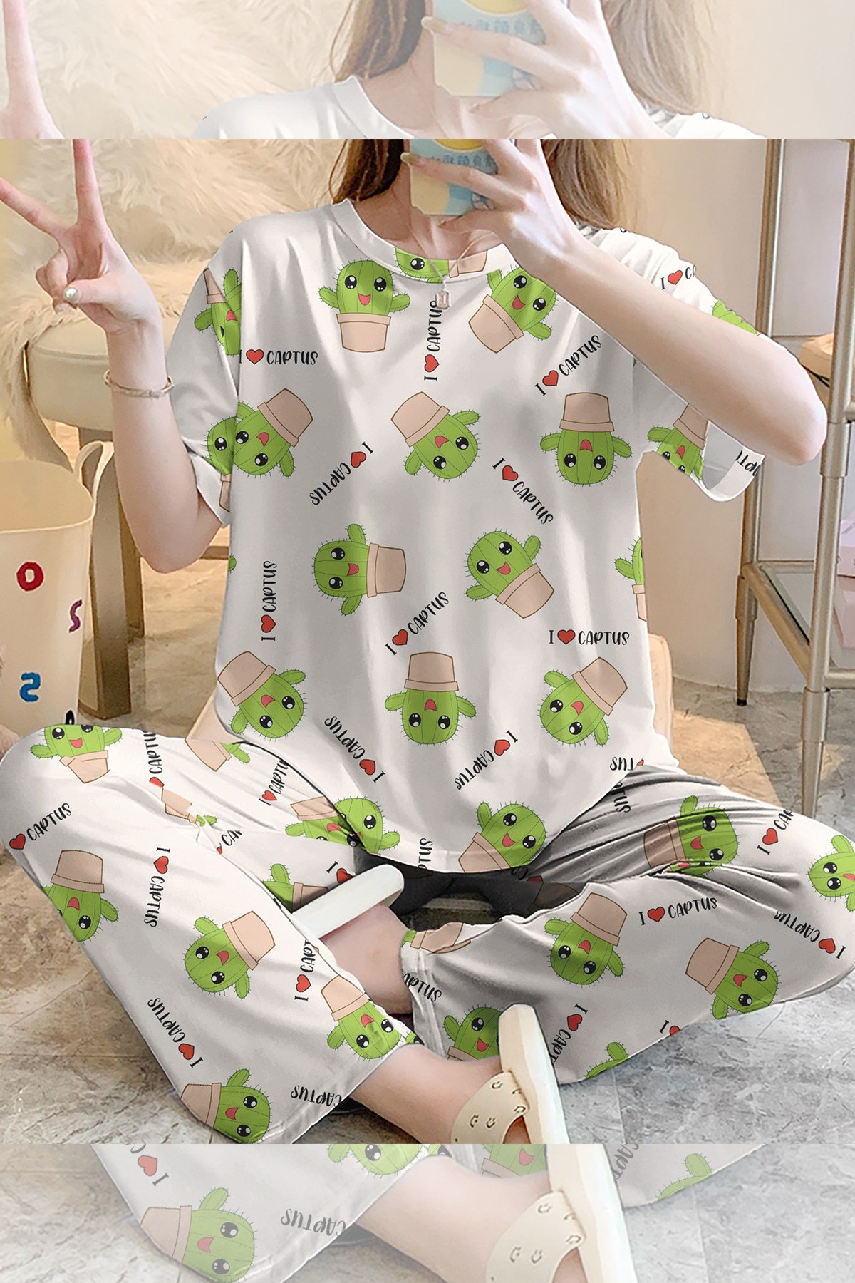 Kısa Kollu Pijama Takımı I Love Captus Supersoft Basic Süprem