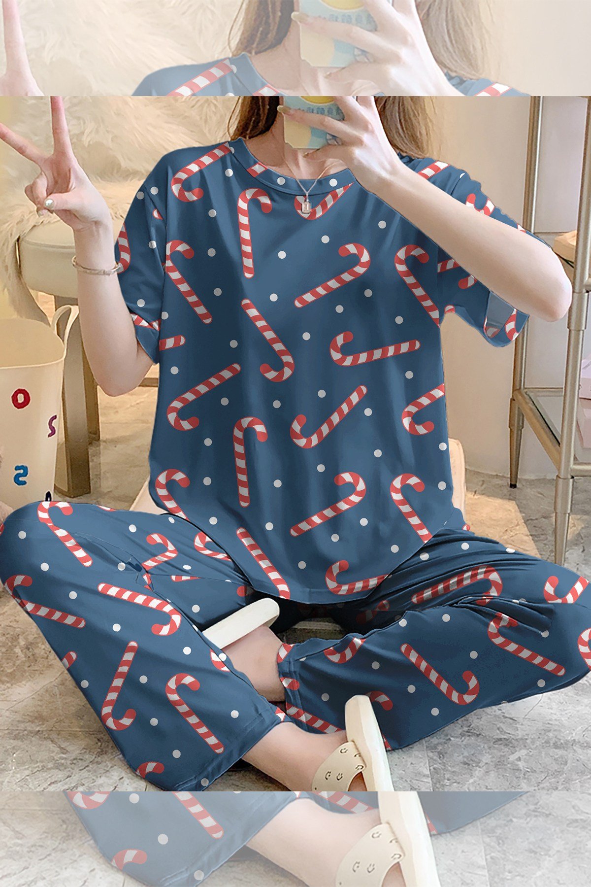 Kısa Kollu Pijama Takımı MerryChristmasMilla Supersoft Basic Süprem