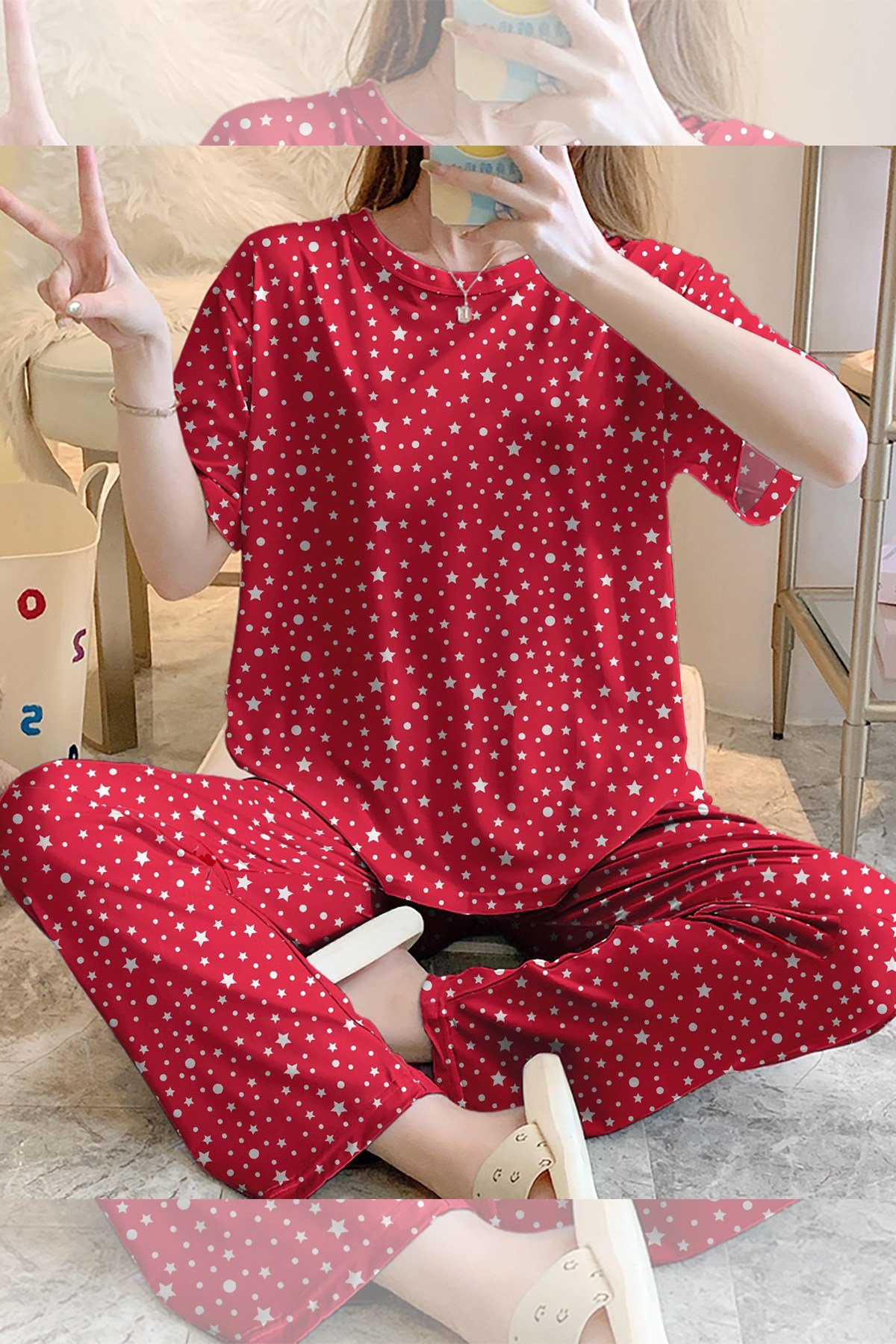 Kısa Kollu Pijama Takımı ShineLikeTheStar Supersoft Basic Süprem
