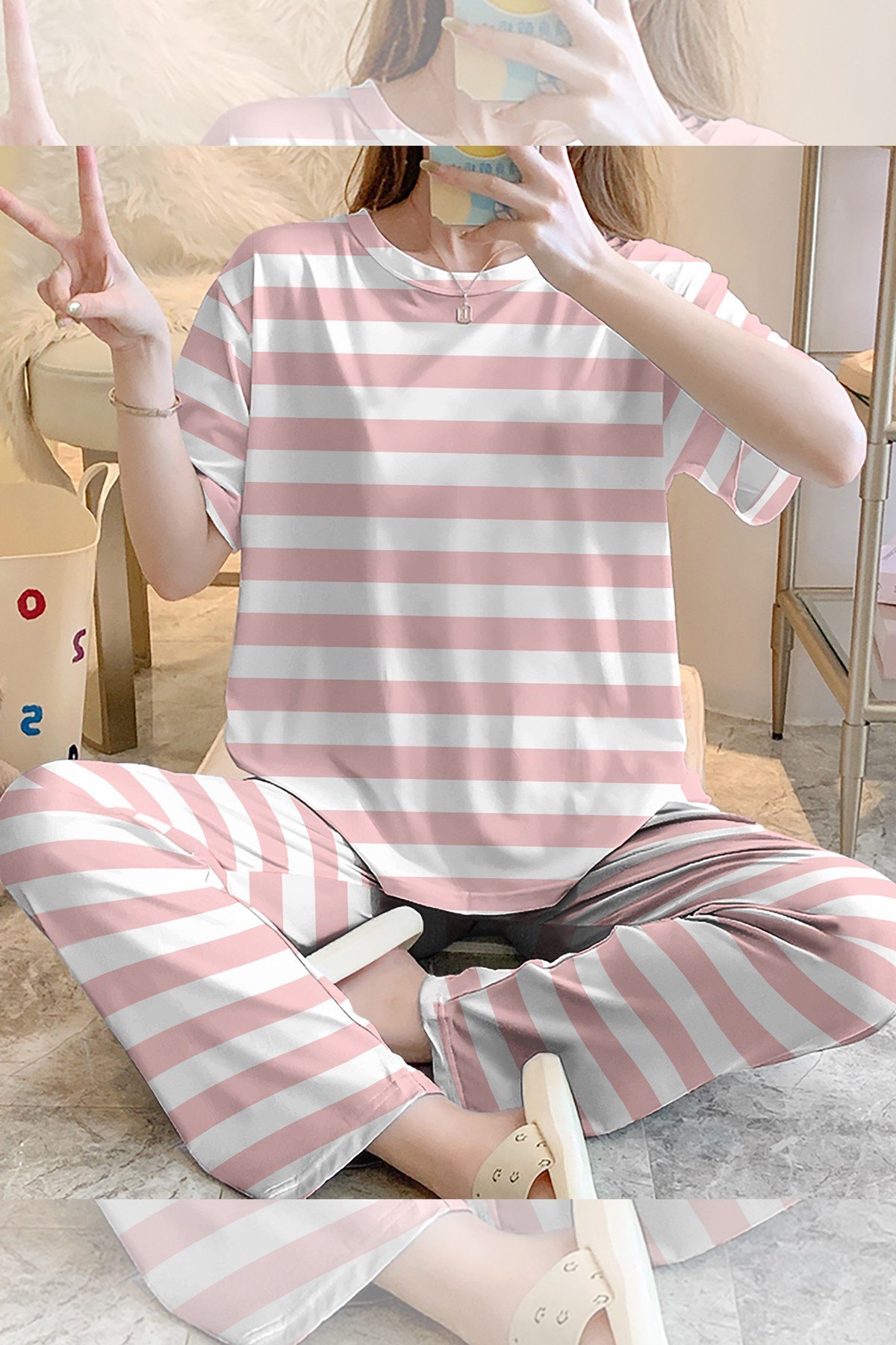 Kısa Kollu Pijama Takımı Snoopy Pink Supersoft Basic Süprem