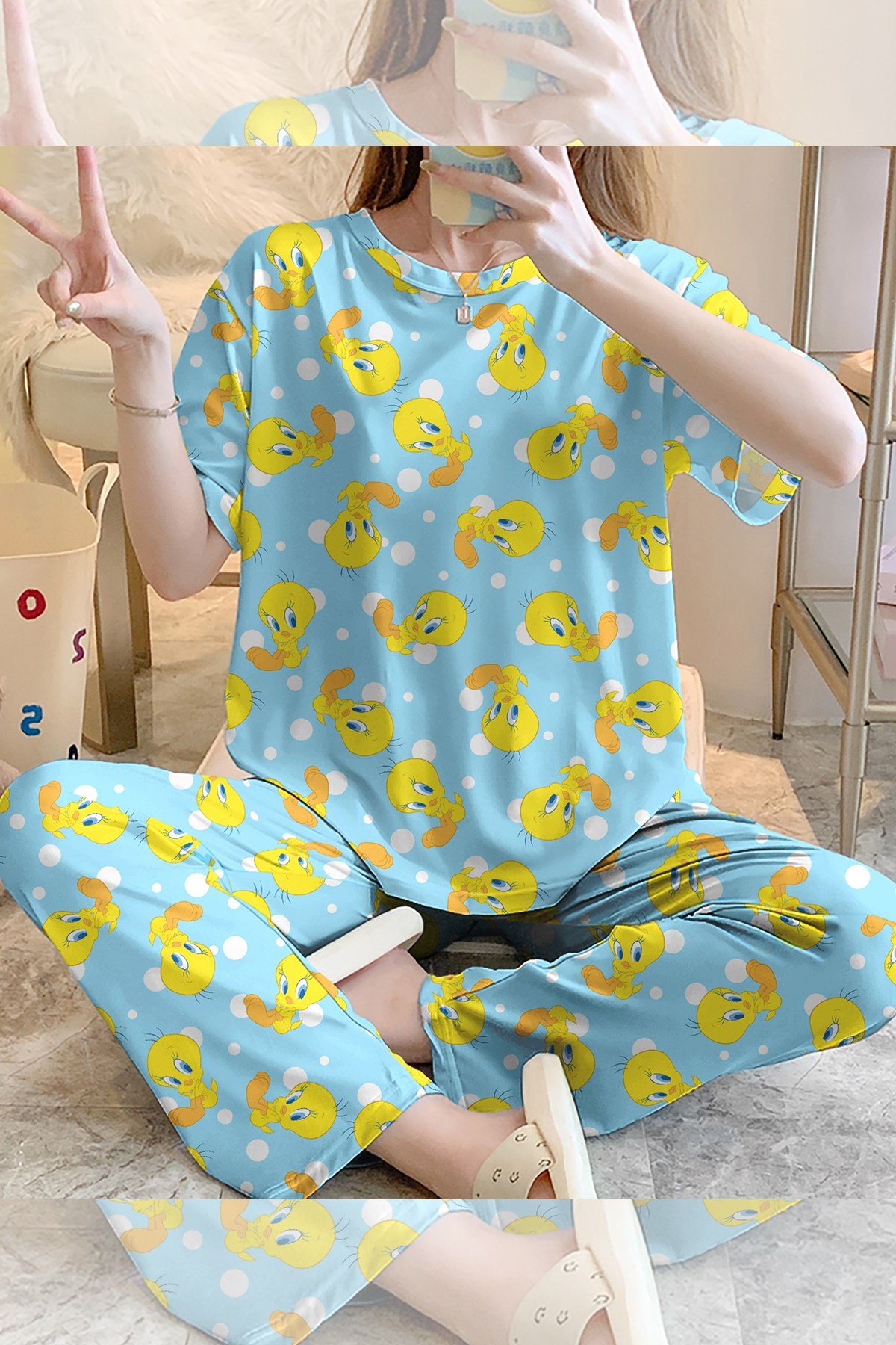 Kısa Kollu Pijama Takımı Tweety Supersoft Basic Süprem