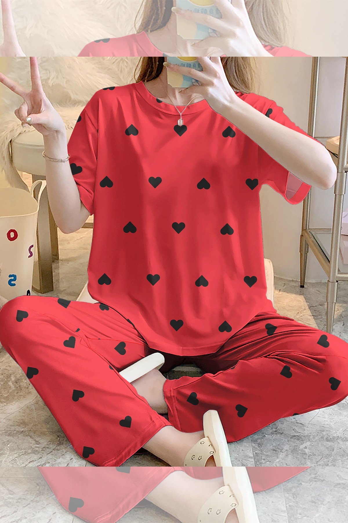 Kısa Kollu Pijama Takımı WereAllİnThisTogether Supersoft Basic Süprem