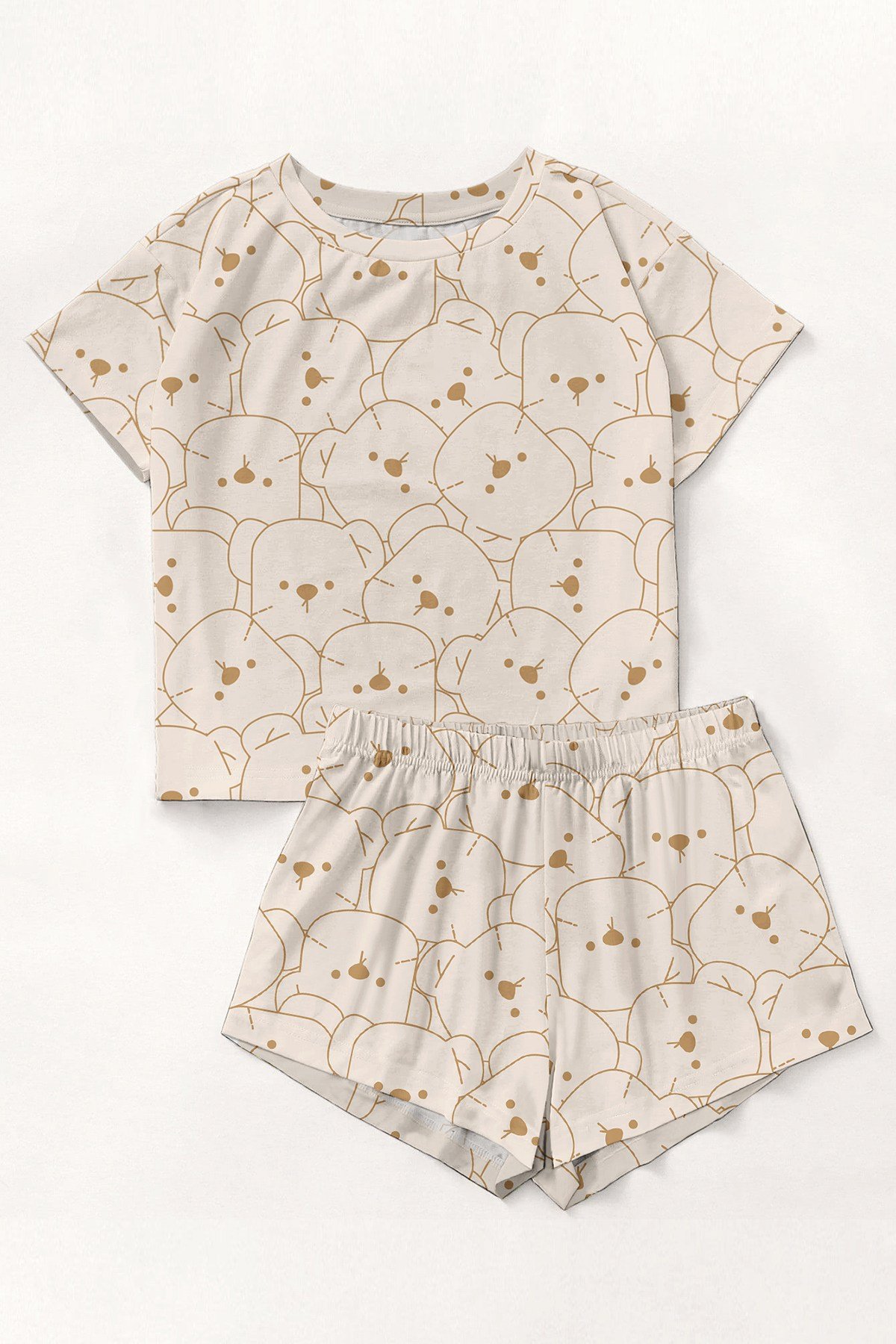 Kısa Kollu Şort Pijama Takımı Allbears4 Supersoft Basic Süprem