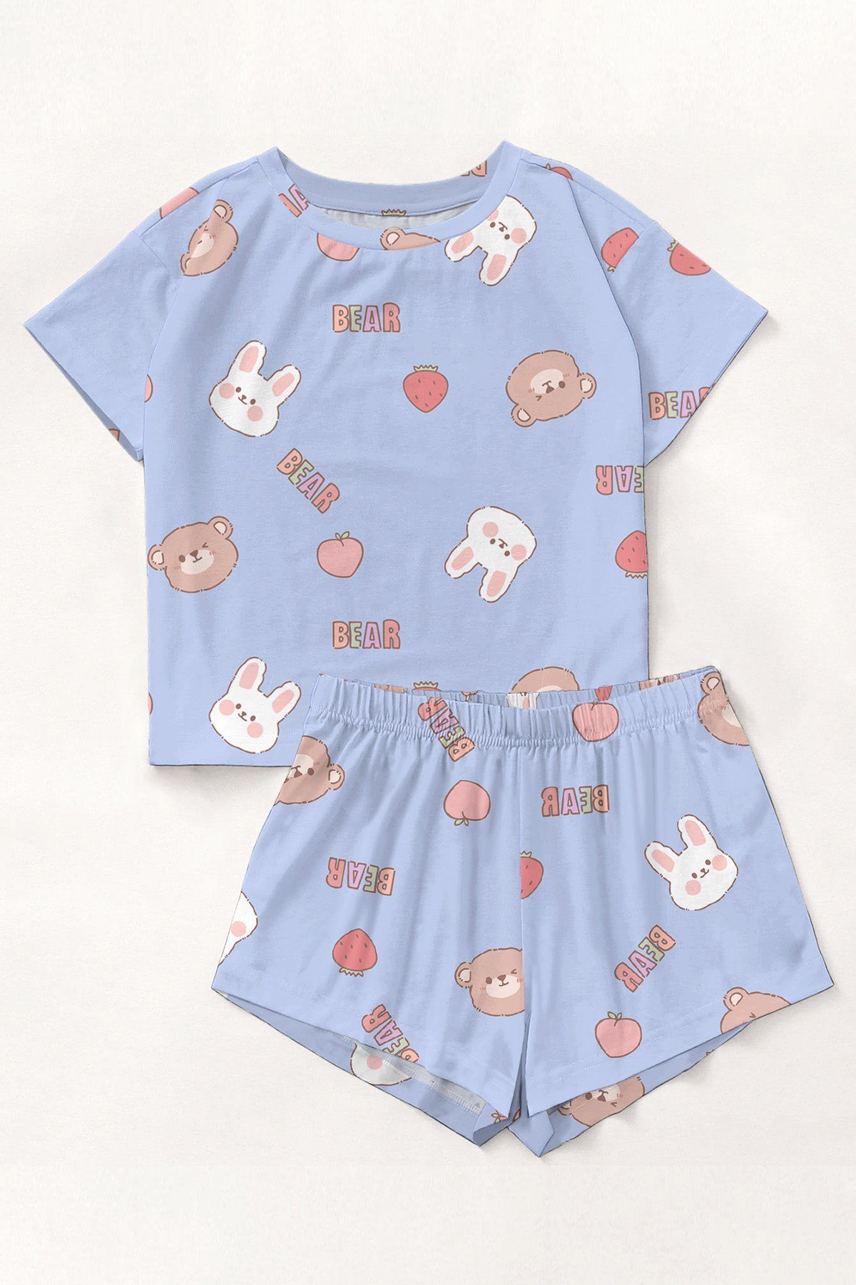 Kısa Kollu Şort Pijama Takımı Bear Supersoft Basic Süprem
