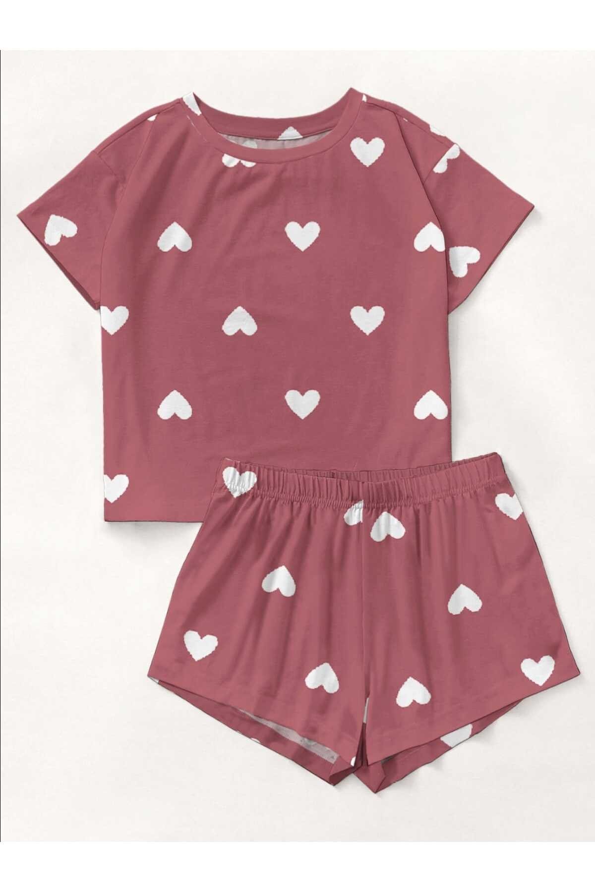 Kısa Kollu Şort Pijama Takımı Hello Beautiful Supersoft Basic Süprem
