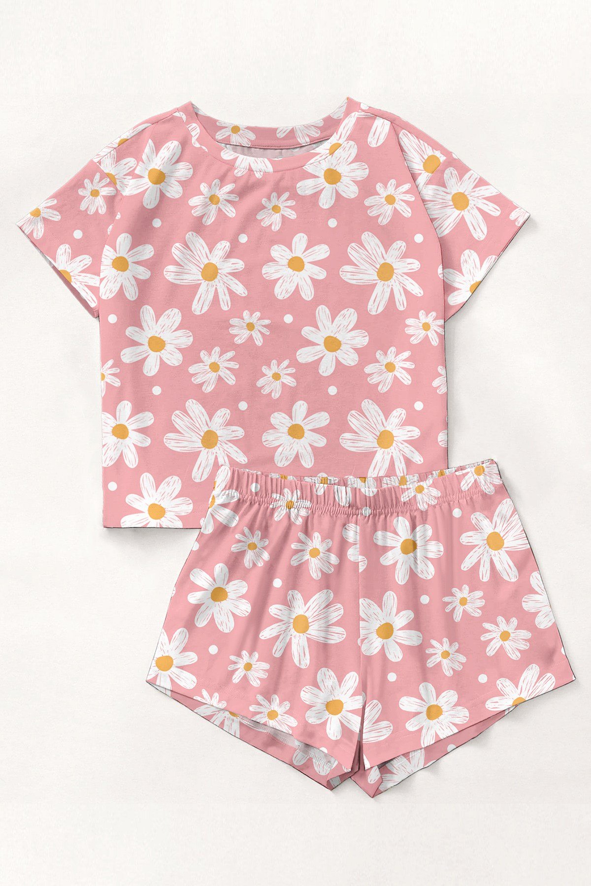 Kısa Kollu Şort Pijama Takımı HelloSpring Supersoft Basic Süprem