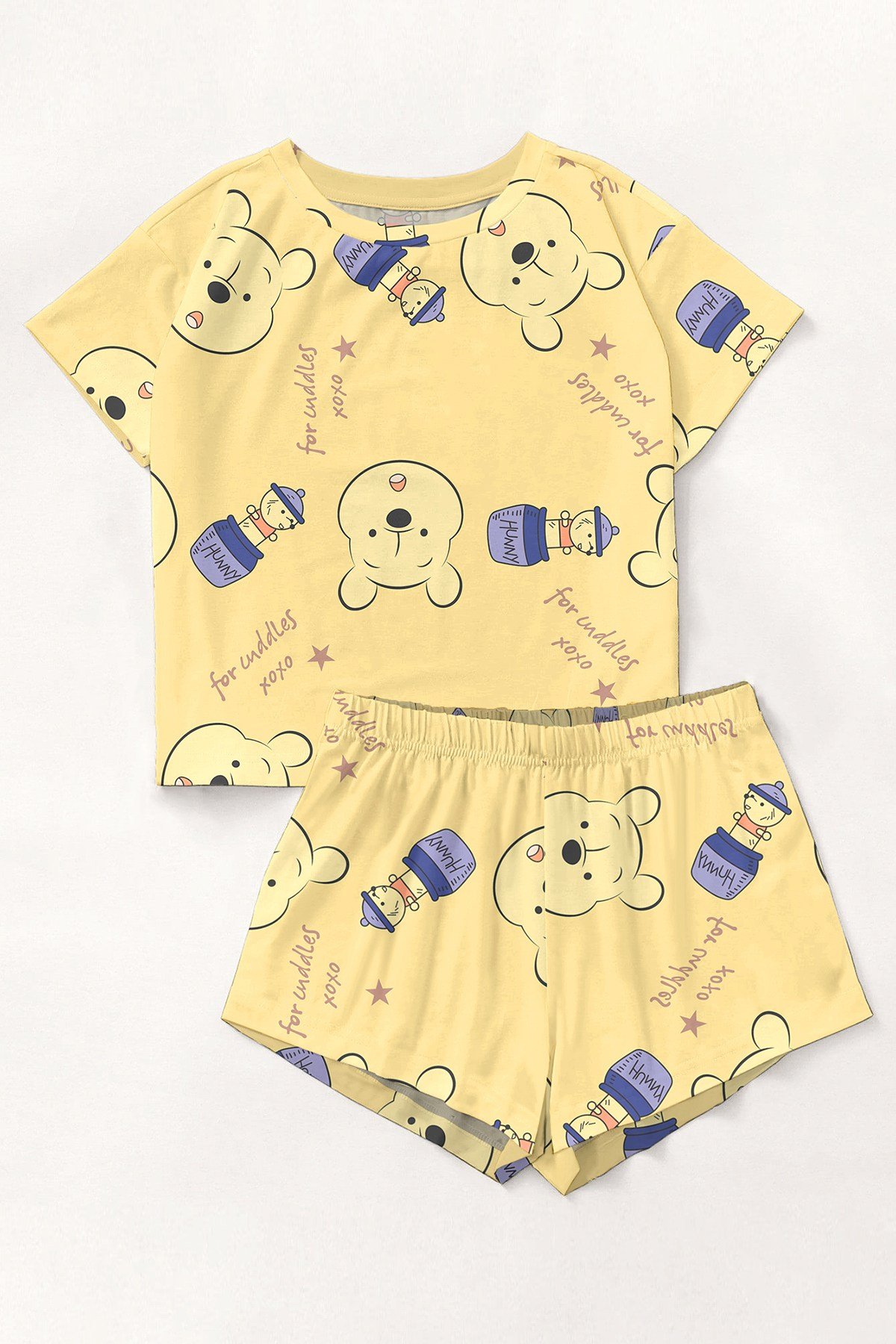 Kısa Kollu Şort Pijama Takımı Hunny 2 Pooh Supersoft Basic Süprem
