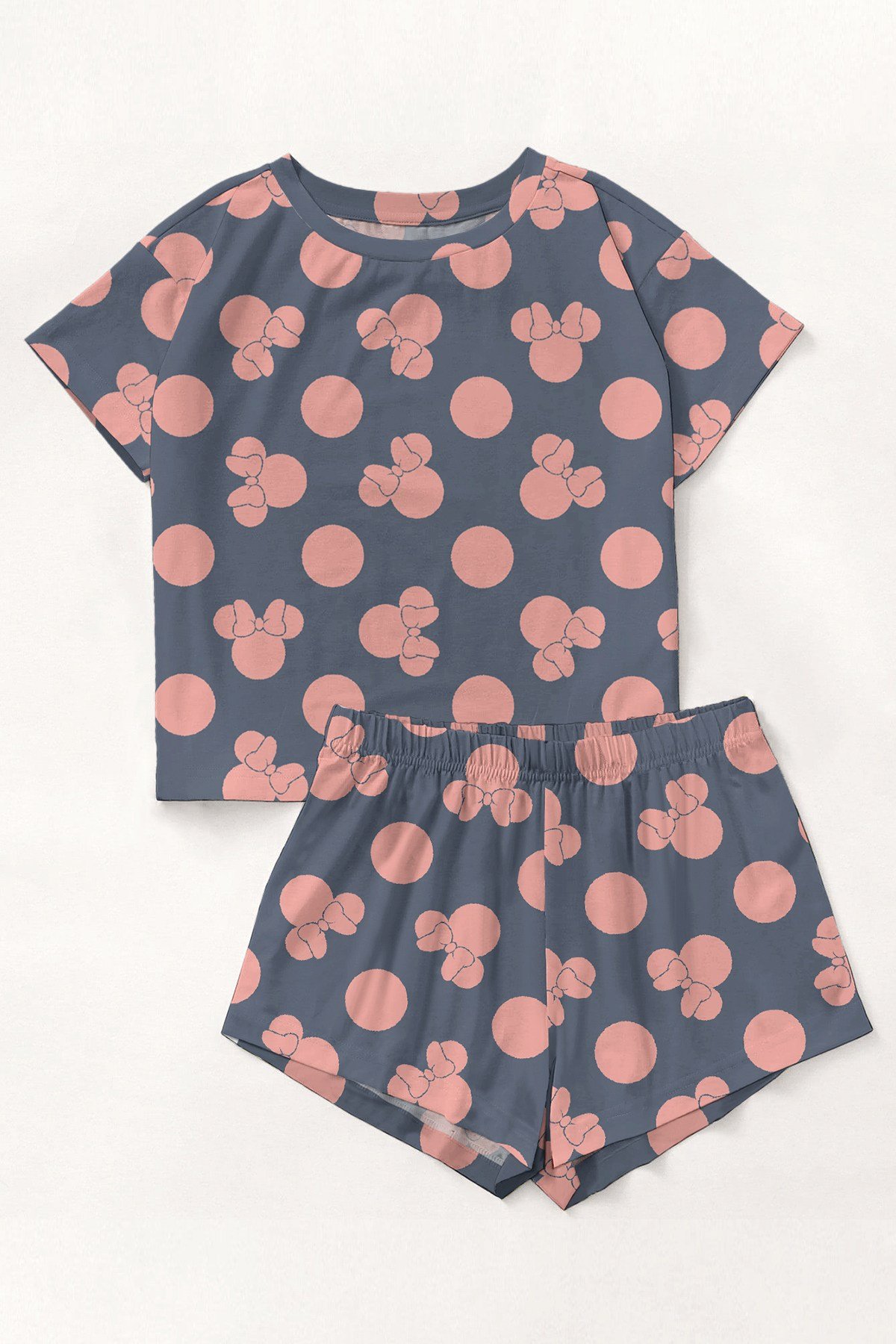 Kısa Kollu Şort Pijama Takımı Minnie Blue Supersoft Basic Süprem
