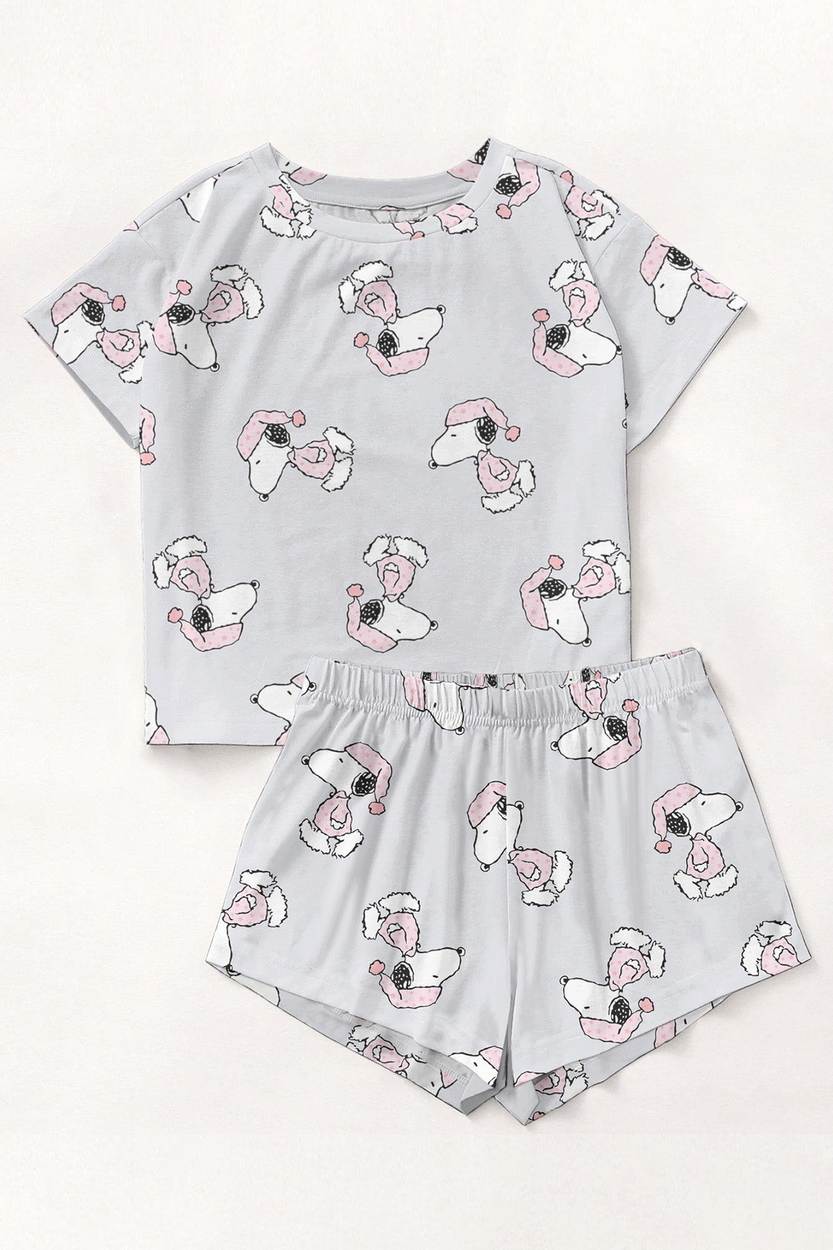Kısa Kollu Şort Pijama Takımı Snoopy Allday Supersoft Basic Süprem
