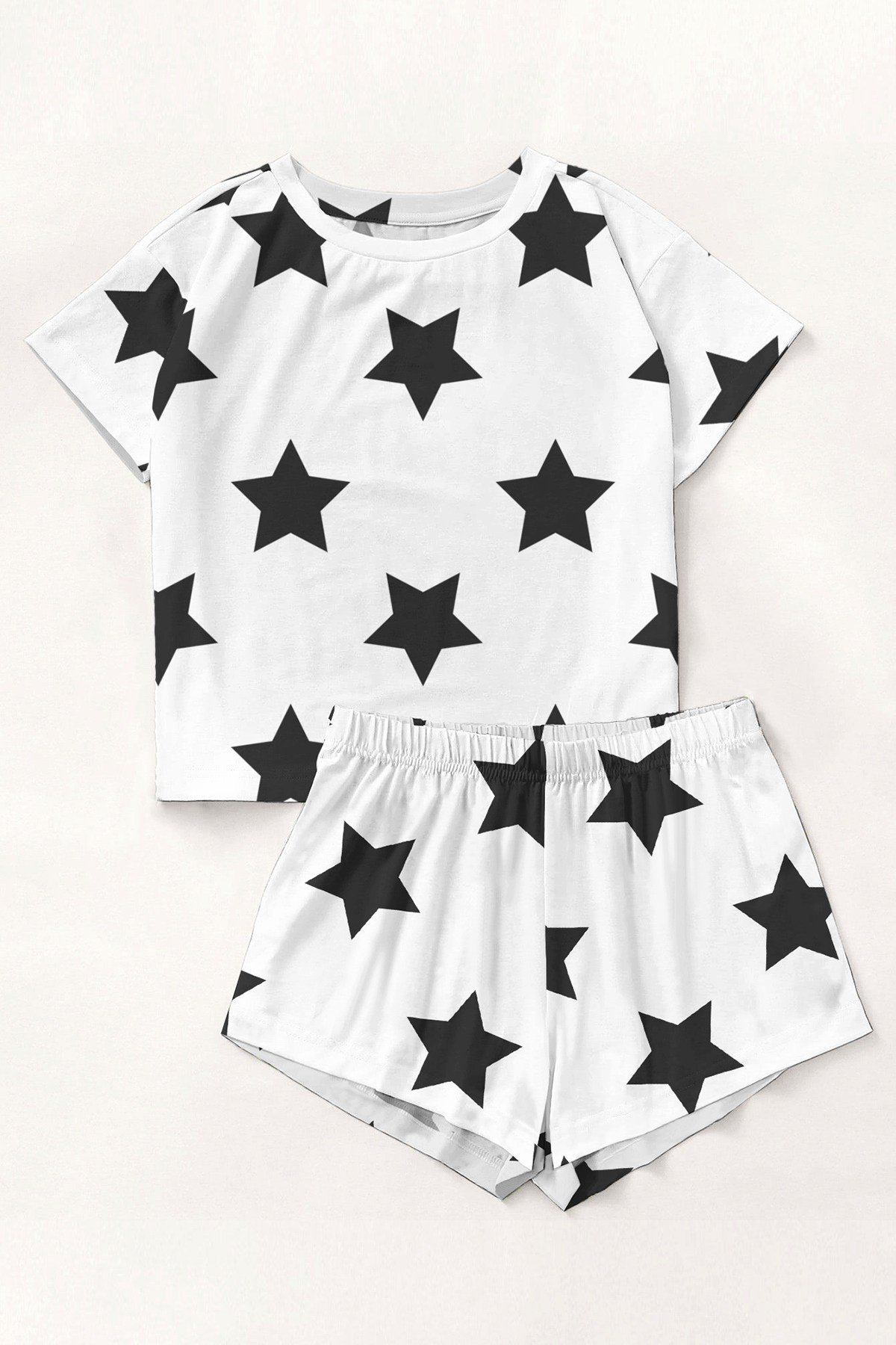 Kısa Kollu Şort Pijama Takımı SüperStarWhite Supersoft Basic Süprem