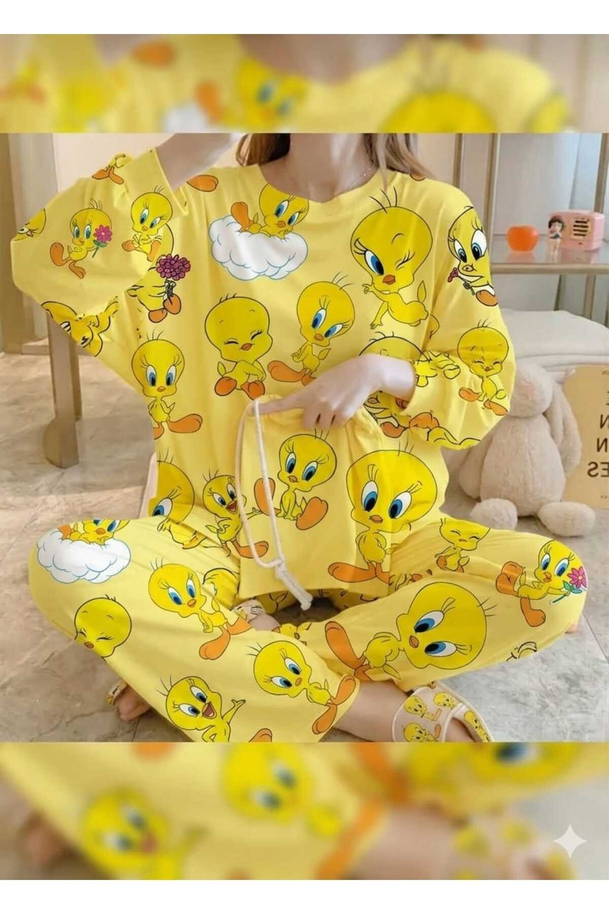 New Tweety Süpersoft Pijama Takımı