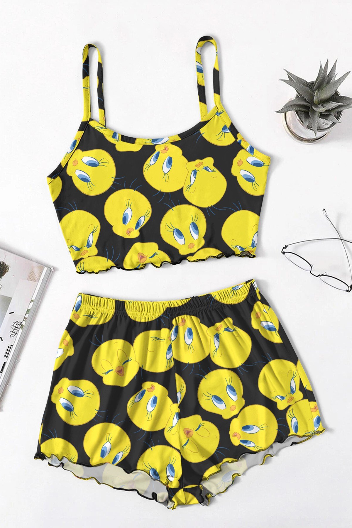 Supernova Favela Trend Askılı Şort Tweety Basklı Pijama Takımı