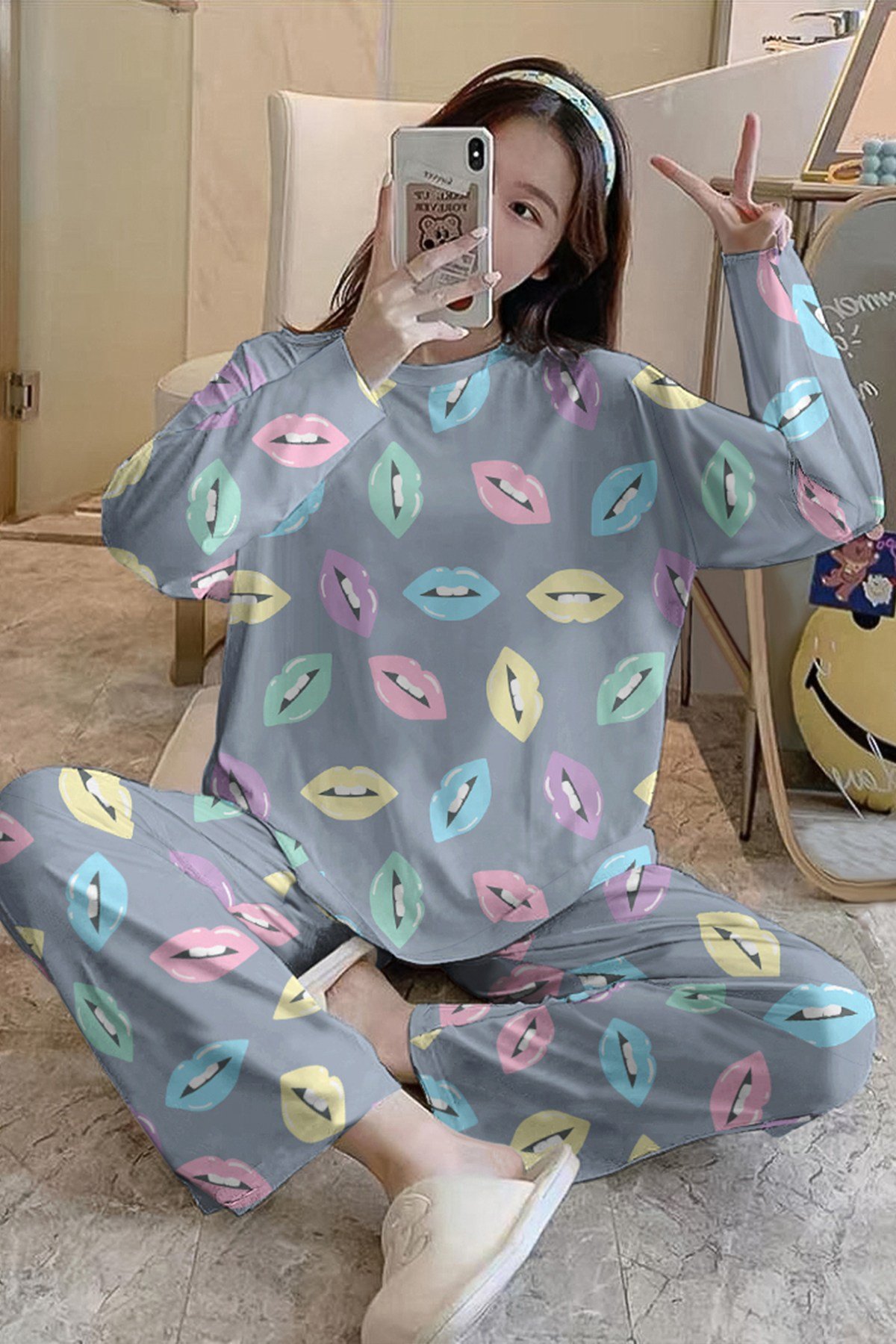 Uzun Kollu Pijama Takımı Bisous3 SuperSoft Basic Suprem