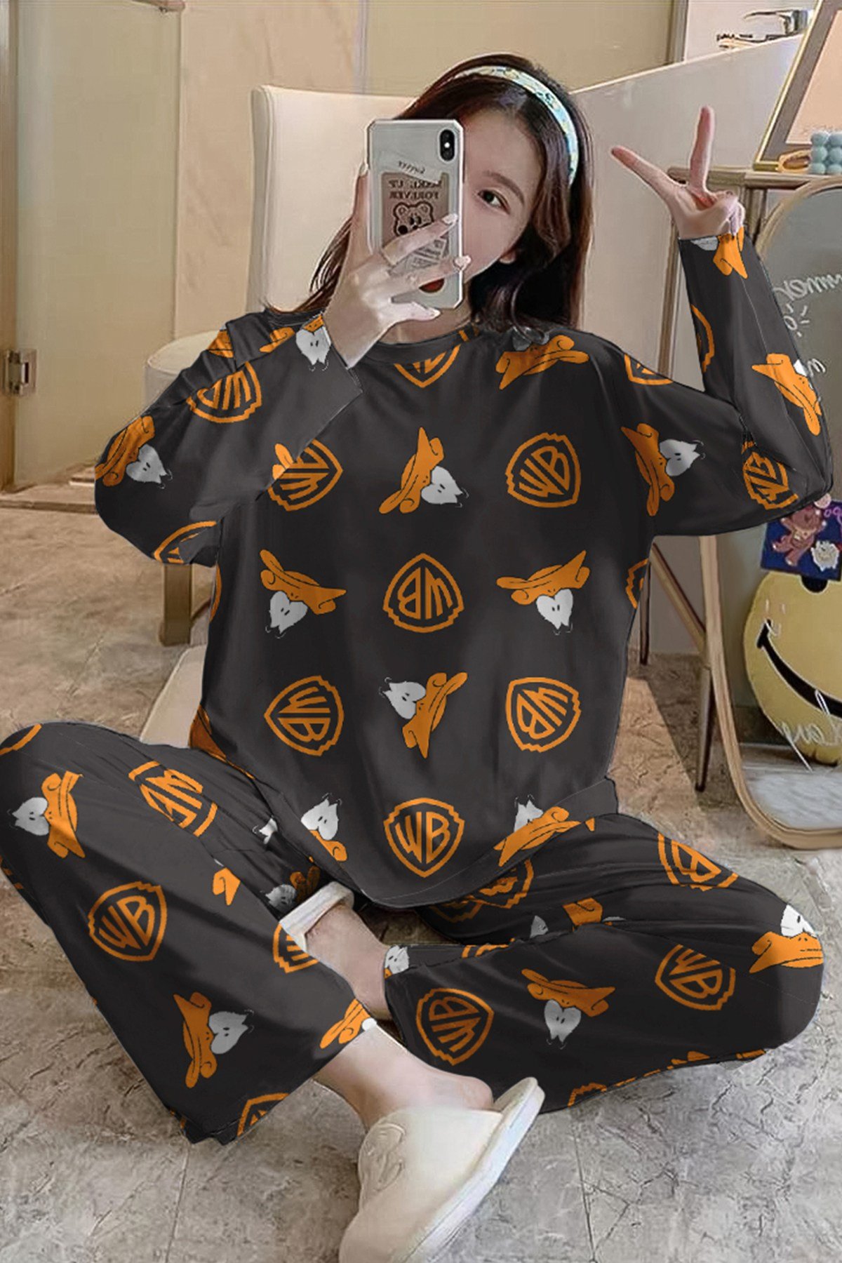 Uzun Kollu Pijama Takımı DaffyDuck SuperSoft Basic Suprem