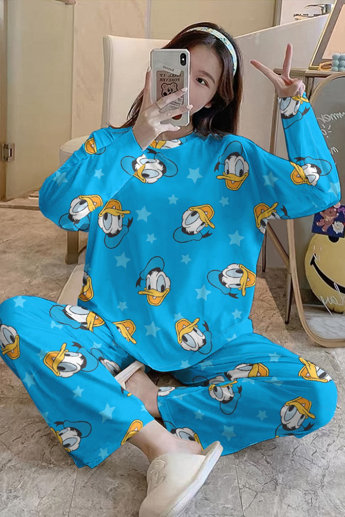 Uzun Kollu Pijama Takımı DonaldDuck SuperSoft Basic Suprem