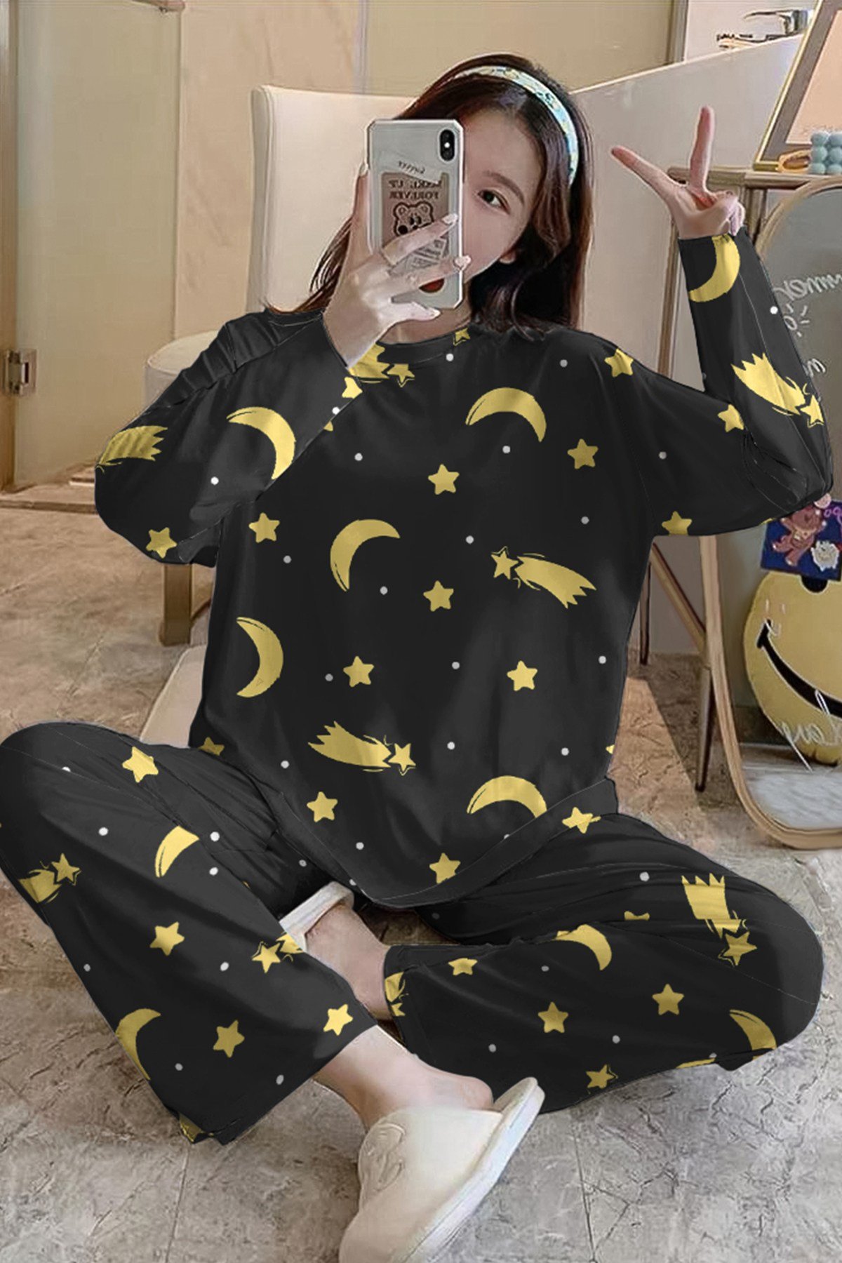 Uzun Kollu Pijama Takımı Elephent SweetDreams SuperSoft Basic Suprem