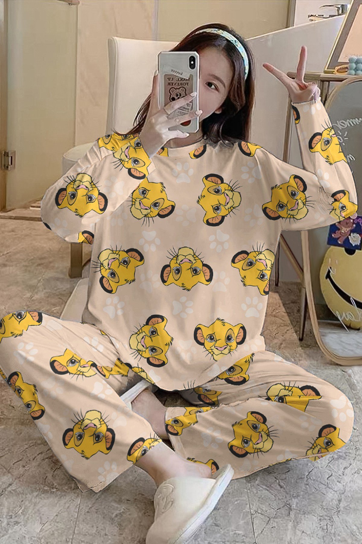 Uzun Kollu Pijama Takımı Lion King Supersoft Basic Süprem
