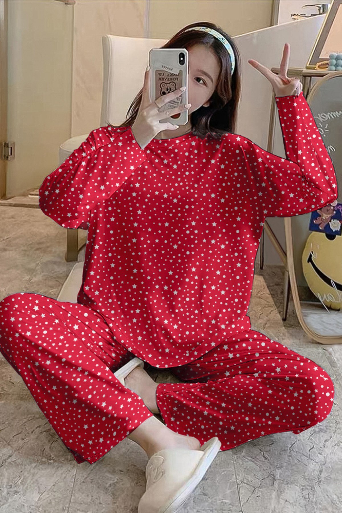 Uzun Kollu Pijama Takımı ShineLikeTheStar SuperSoft Basic Suprem