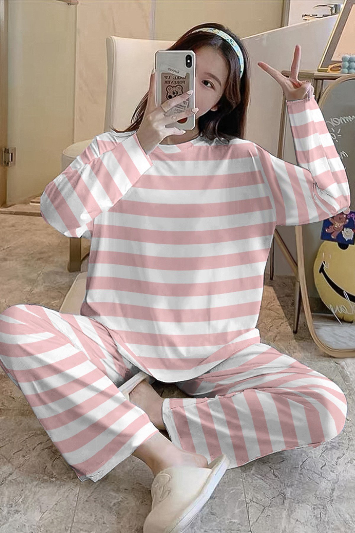 Uzun Kollu Pijama Takımı Snoopy Pink Supersoft Basic Süprem