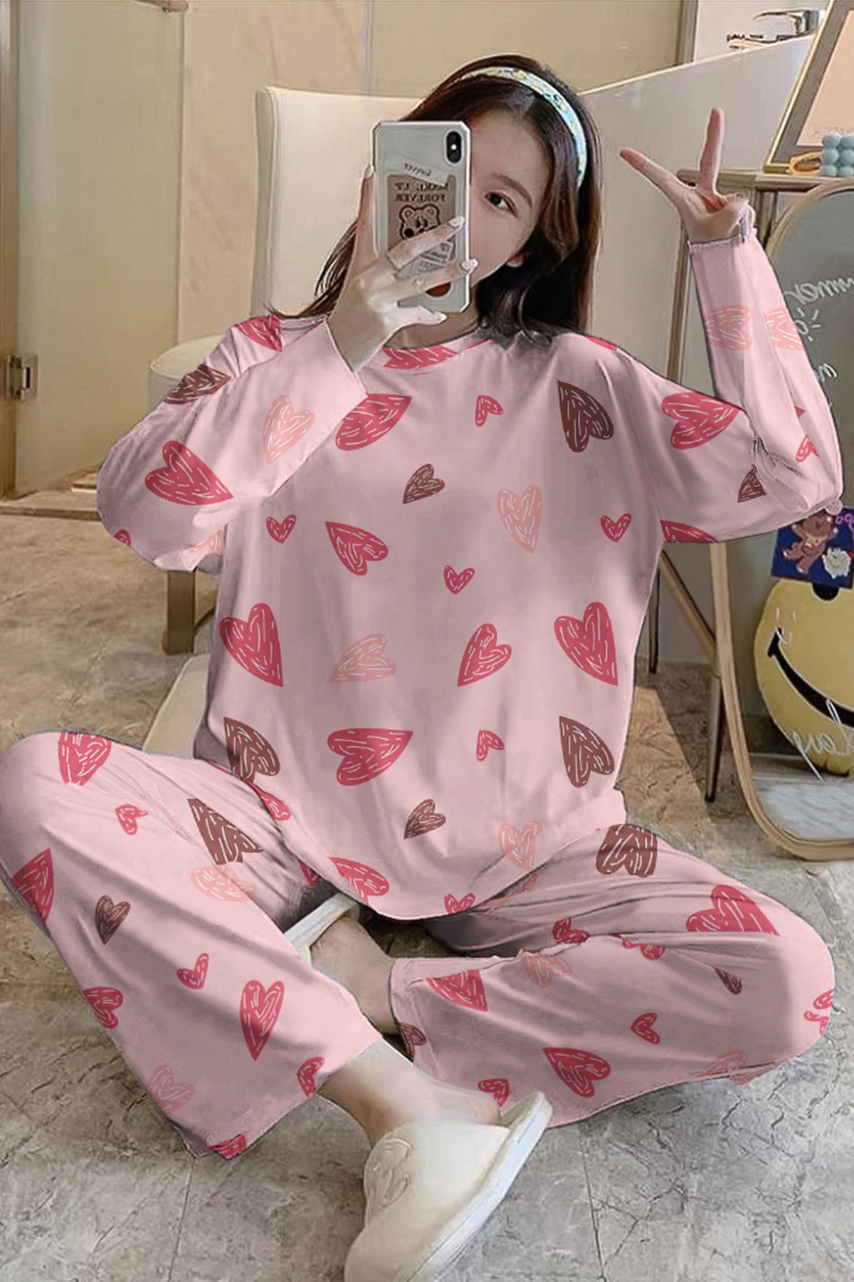 Uzun Kollu Pijama Takımı Sweet SuperSoft Basic Suprem