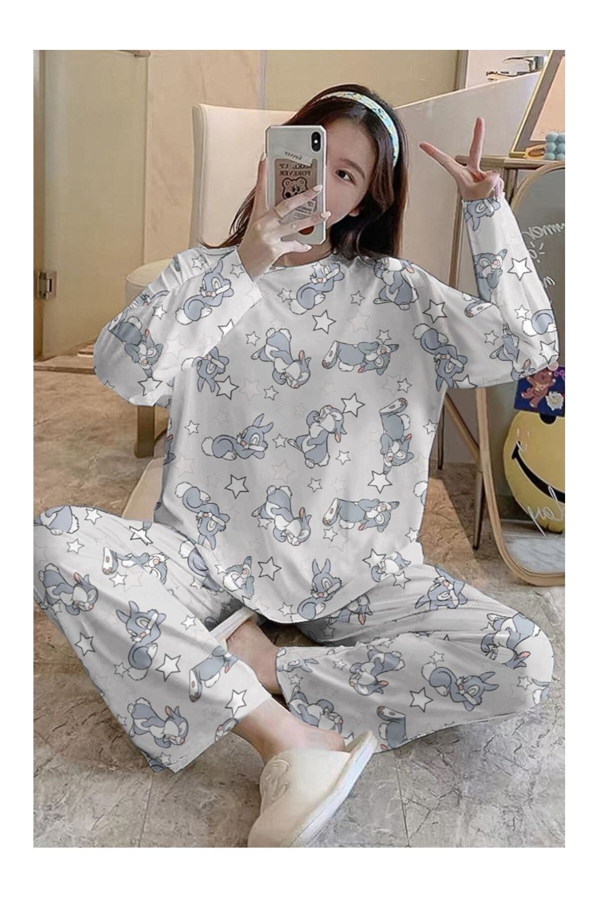Uzun Kollu Pijama Takımı Thumber Supersoft Basic Süprem