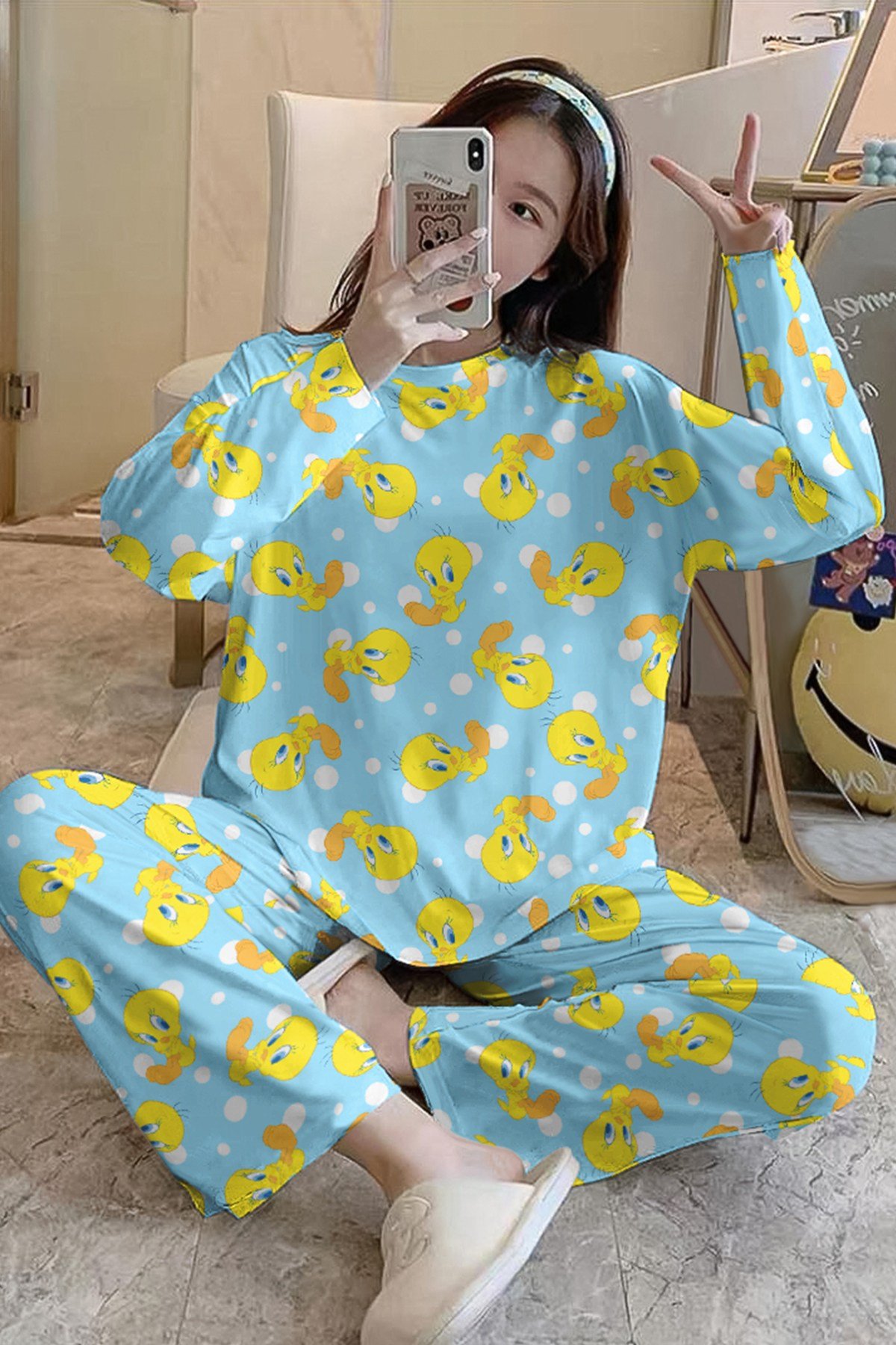 Uzun Kollu Pijama Takımı Tweety Supersoft Basic Süprem
