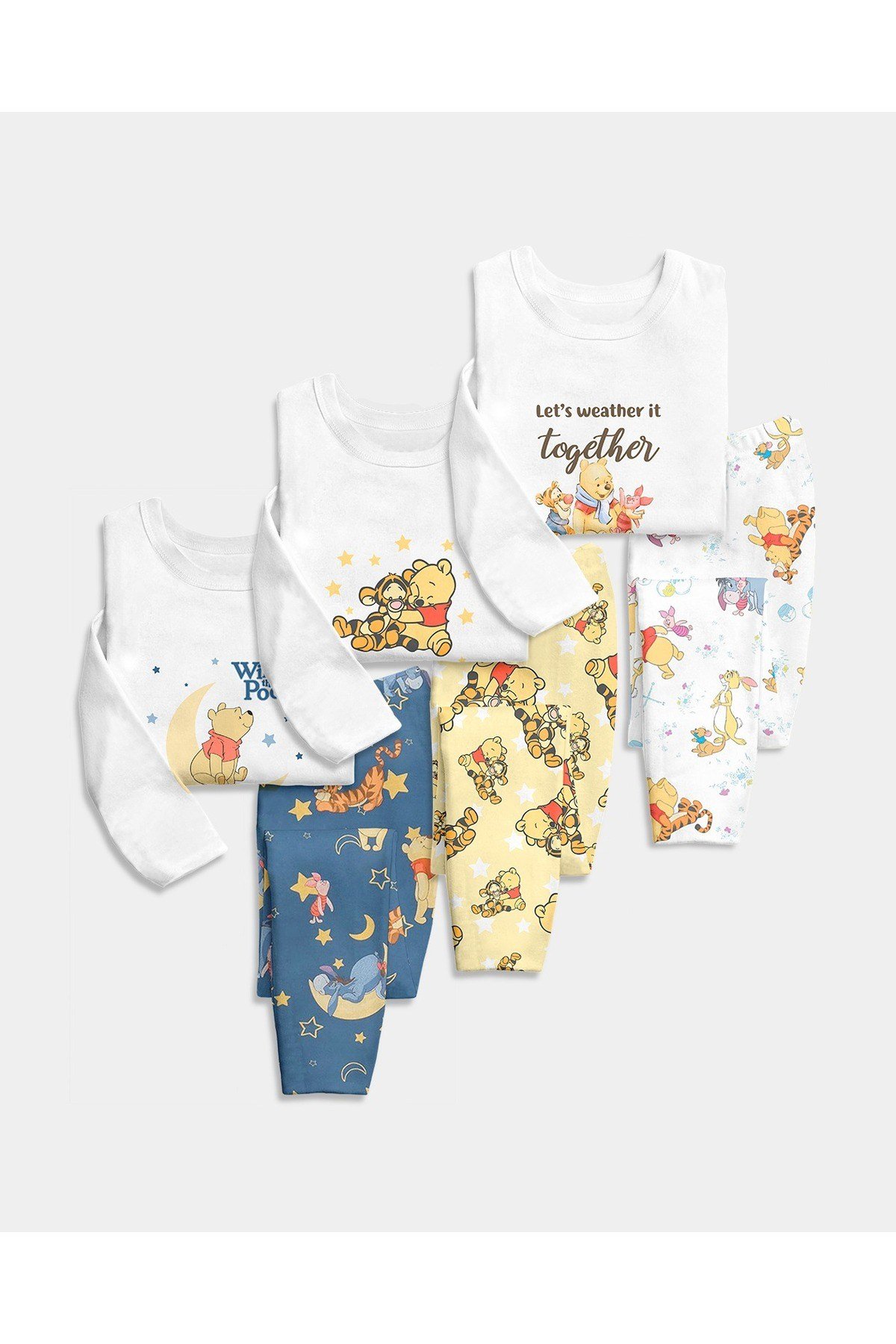 Winter 3 Adet Pooh Uzun Kollu Pijama Takımı