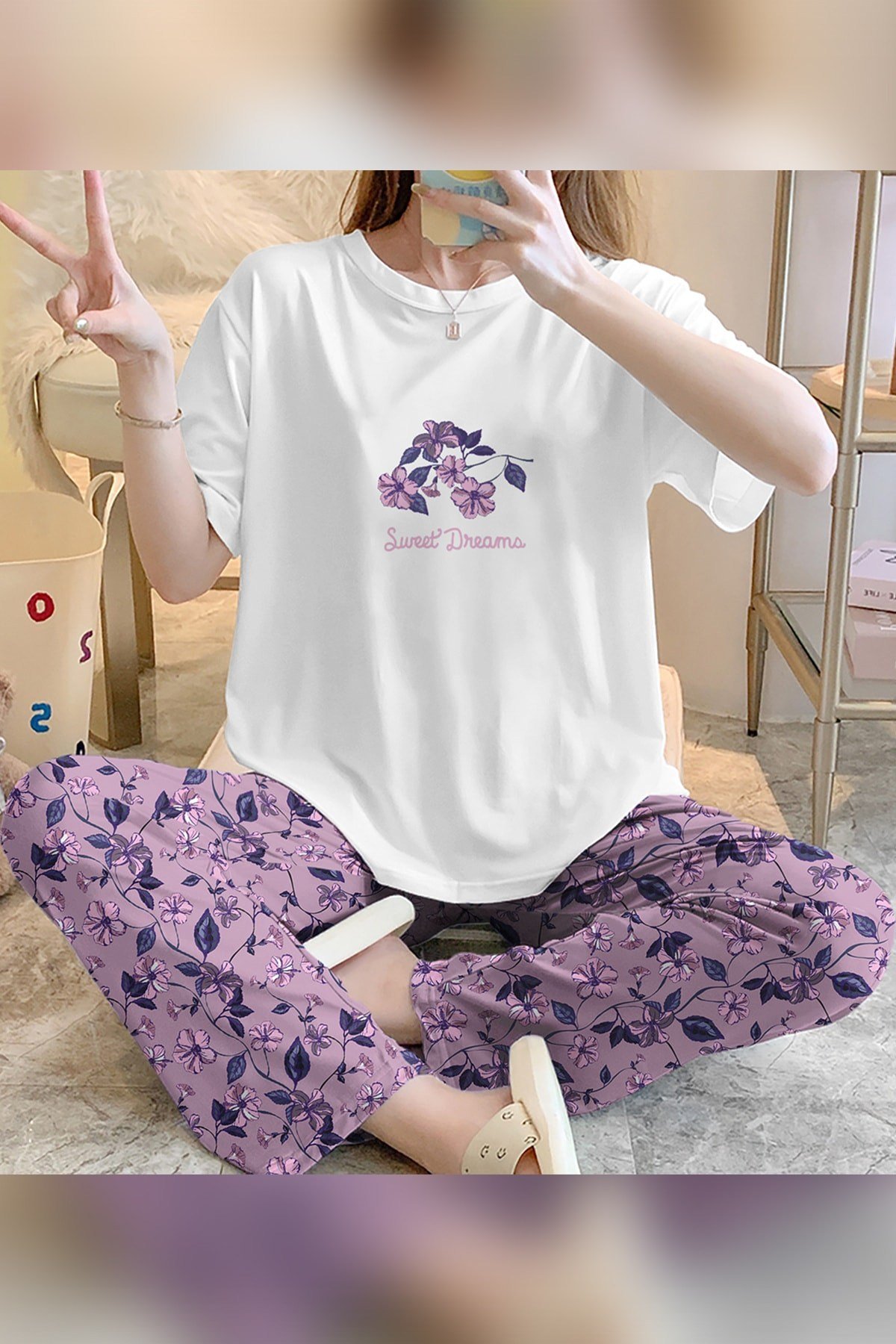 Zezecim Dreams Süpersoft Kısa Kollu Pijama Takımı