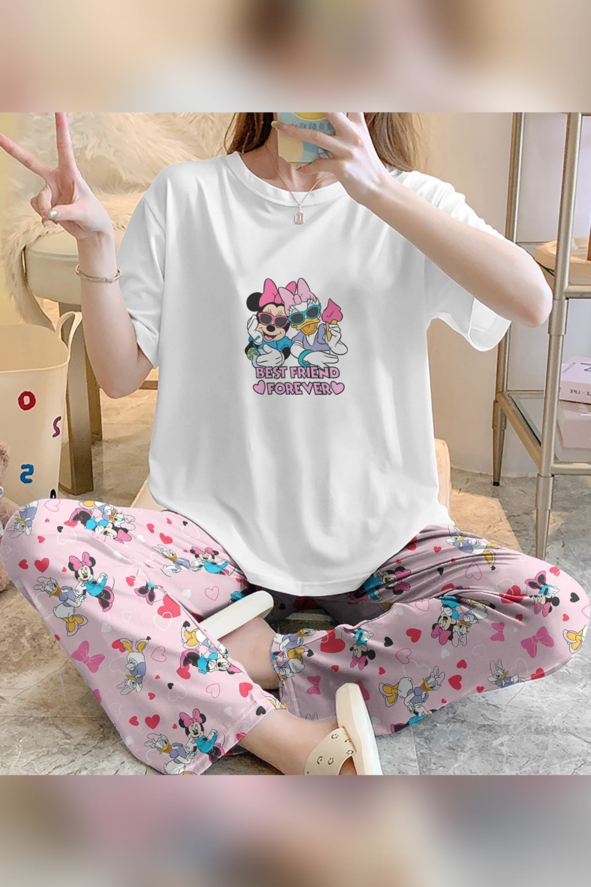 Zezecim Forever Süpersoft Kısa Kollu Pijama Takımı